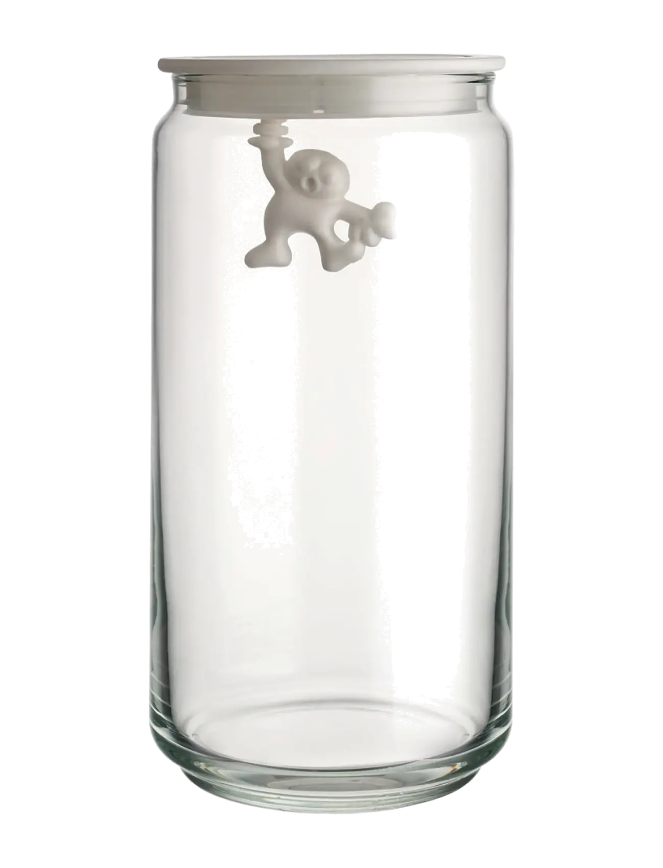Alessi Glass Kitchen Jar With Hermetic Thermoplastic Lid, White, Køkkenkrukke, Hvid, Str: D10.5CM