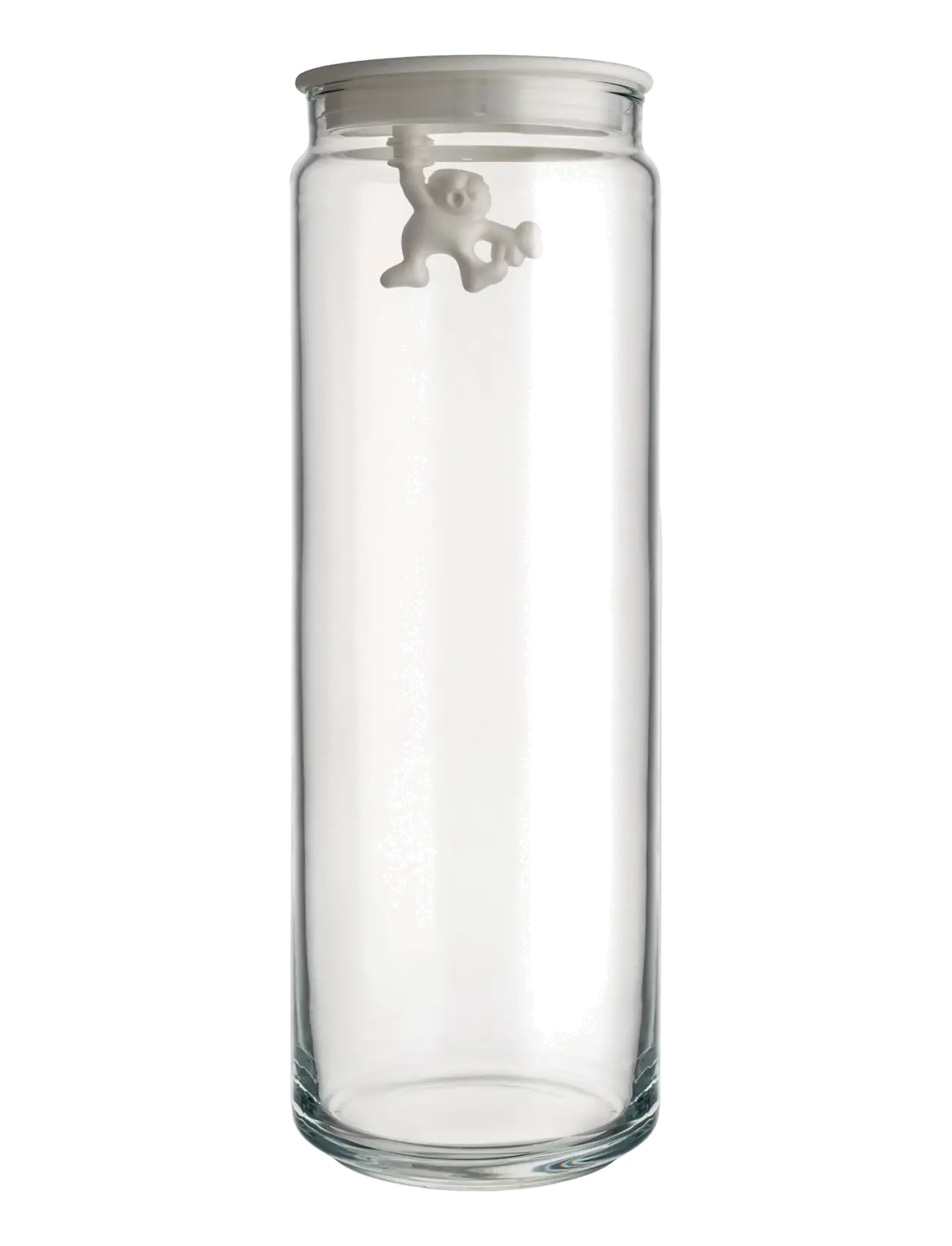 Alessi Glass Kitchen Jar With Hermetic Thermoplastic Lid, White, Køkkenkrukke, Hvid, Str: D10.5CM
