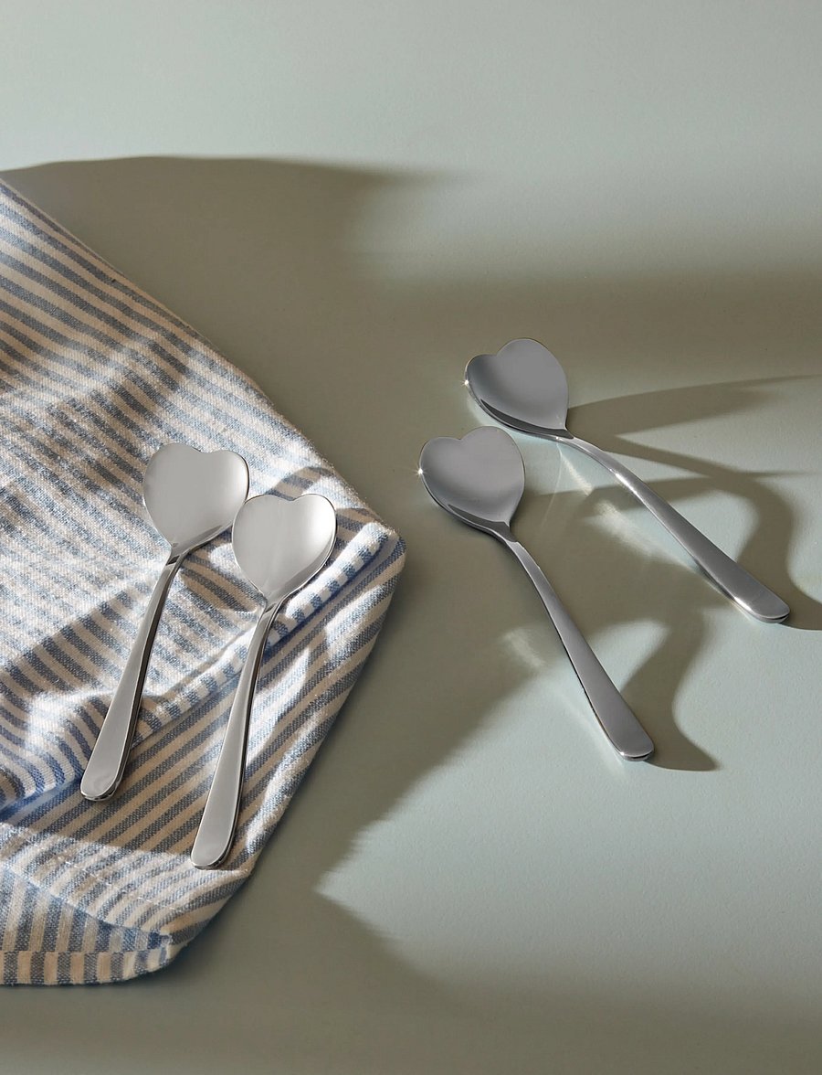 Alessi - Set of four teaspoons in 18/10 stainless steel - tee- ja kohvilusikad - steel - 4