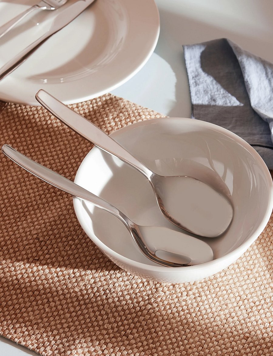 Alessi - Salad set in 18/10 stainless steel - salatilusikad - steel - 0