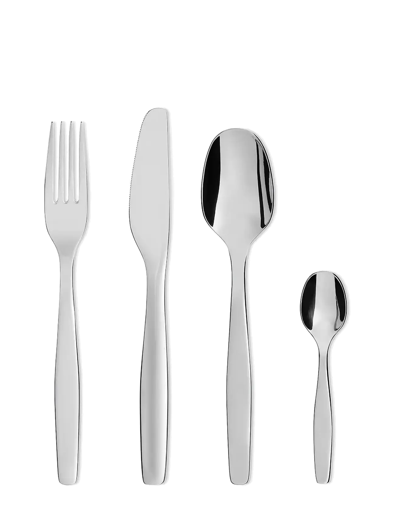 Alessi Cutlery Set With 6 Spoons, Forks, Knives And Coffee Spoons, Bestiksæt, Sølv, Str: ONE SIZE