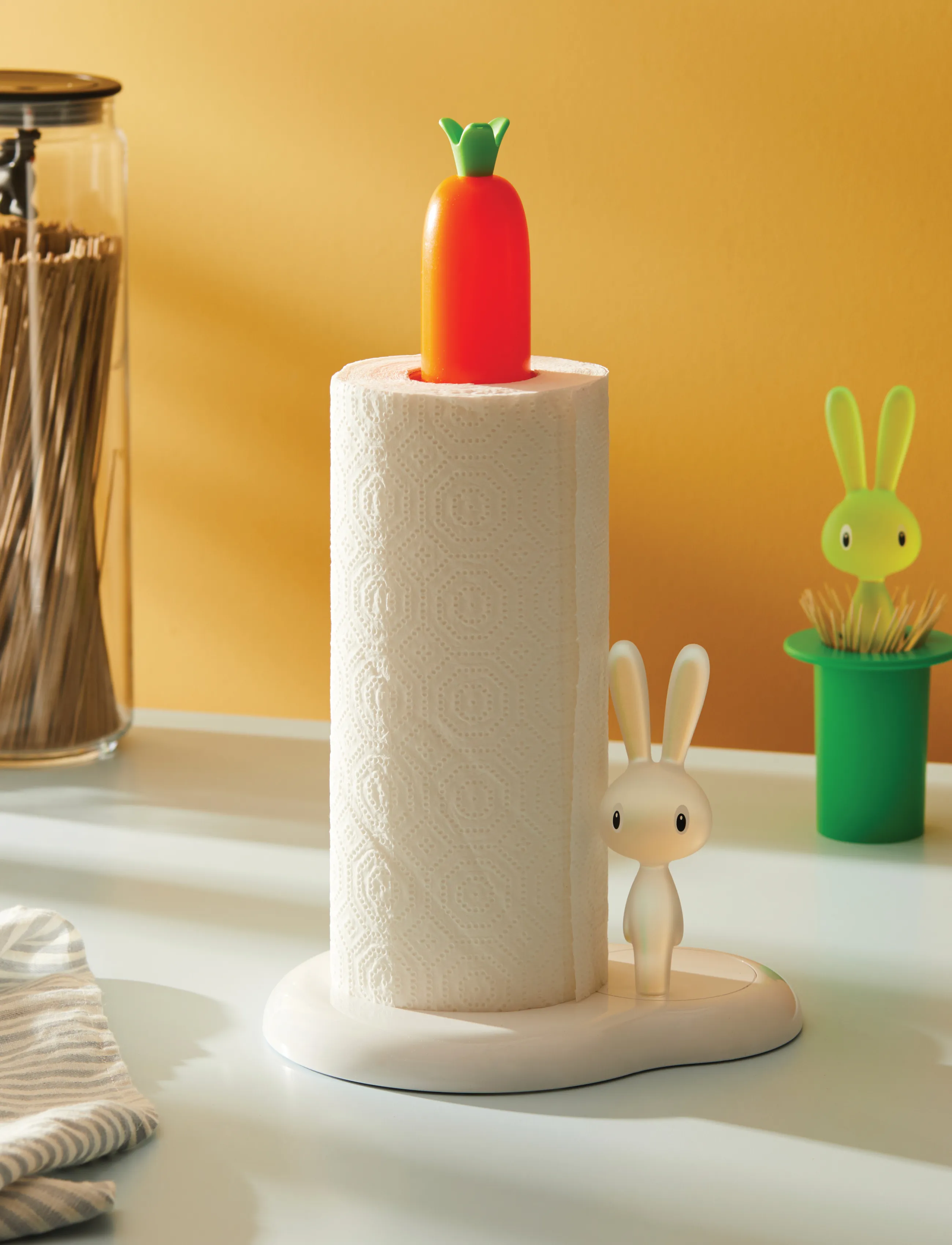 Alessi - Holder for kitchen paper in thermoplastic, white - white - 2