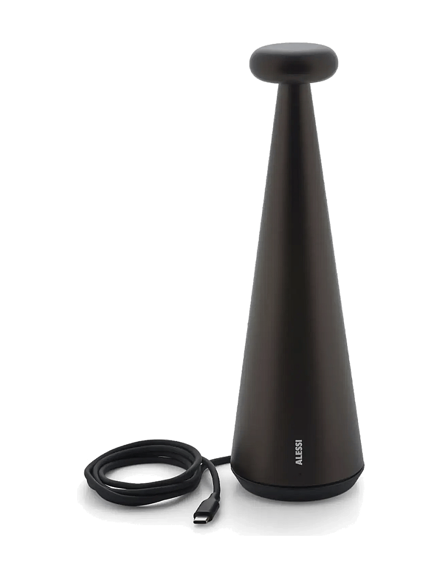 Alessi - Bedin rechargeable aluminum lamp with adjustable brightness and color temperature - mobile lampen - brown - 1