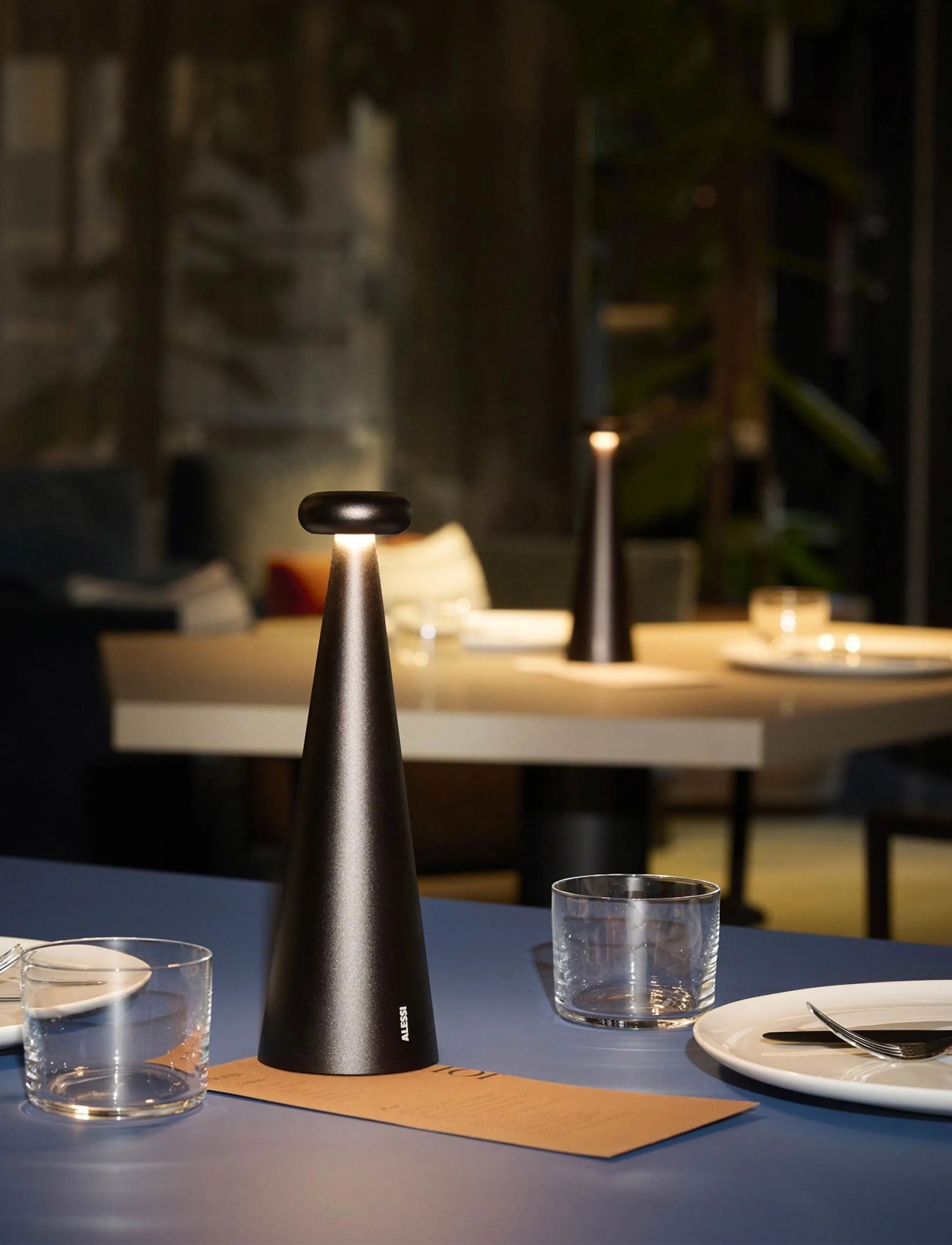 Alessi - Bedin  rechargeable aluminum lamp with adjustable brightness and color temperature - brown - 2
