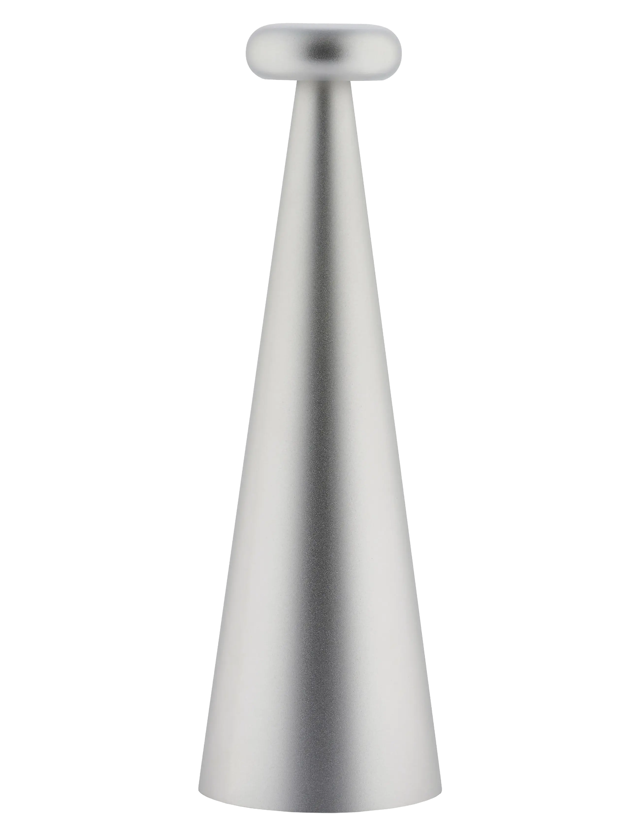 Alessi Table Lamp In Anodized Aluminum, Gray Rechargeable Battery With Usb-C Cable Led Light 37W 5V, Bordlampe, Grå, Str: D8CM