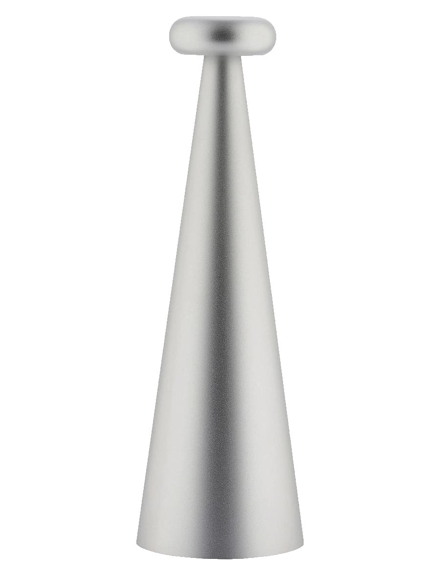 Alessi - Table lamp in anodized aluminum, gray Rechargeable battery with USB-C cable LED light 37W 5V - mobile lampen - grey - 1