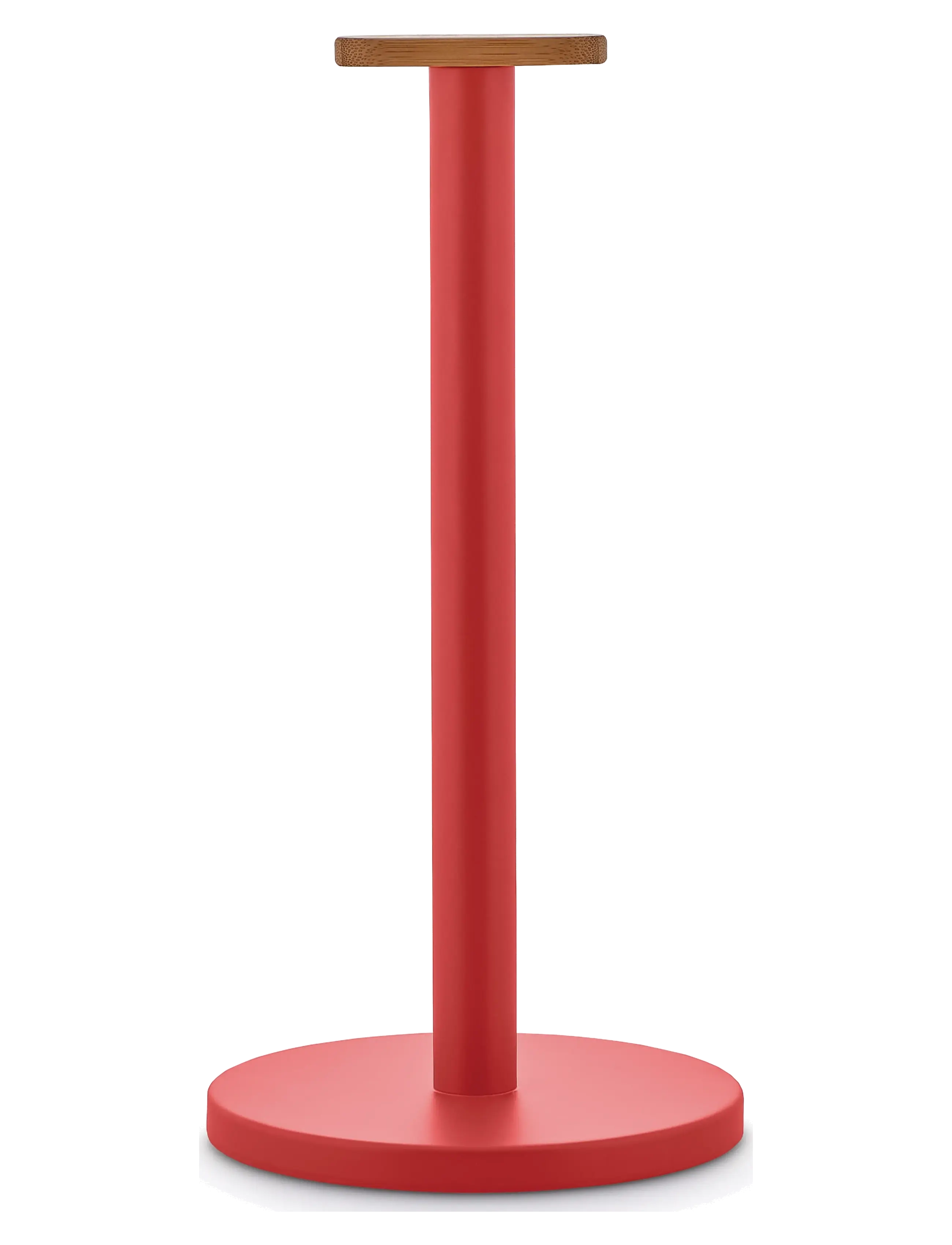 Alessi Kitchen Holder In Steel With Epoxy Coating, Red Knob Bamboo Wood, D16 cm, Kitchen, Rot - Household Paperholder, Homeware