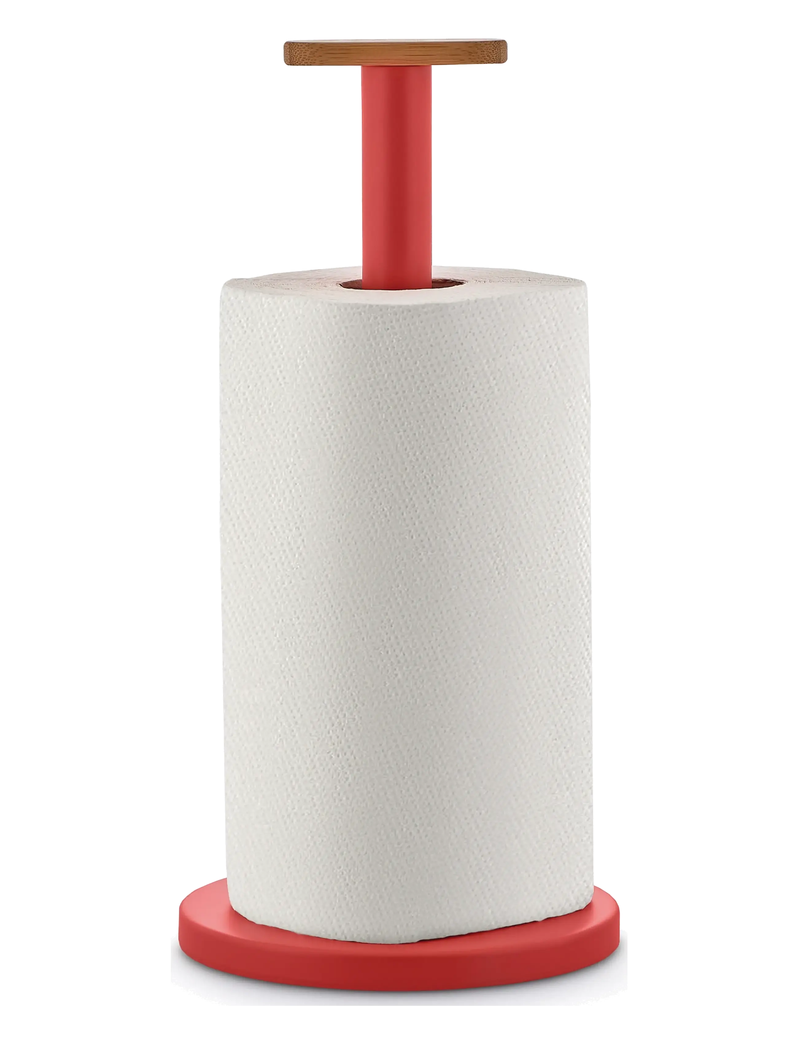 Alessi - Kitchen holder in steel with epoxy coating, red Knob in bamboo wood - red - 1