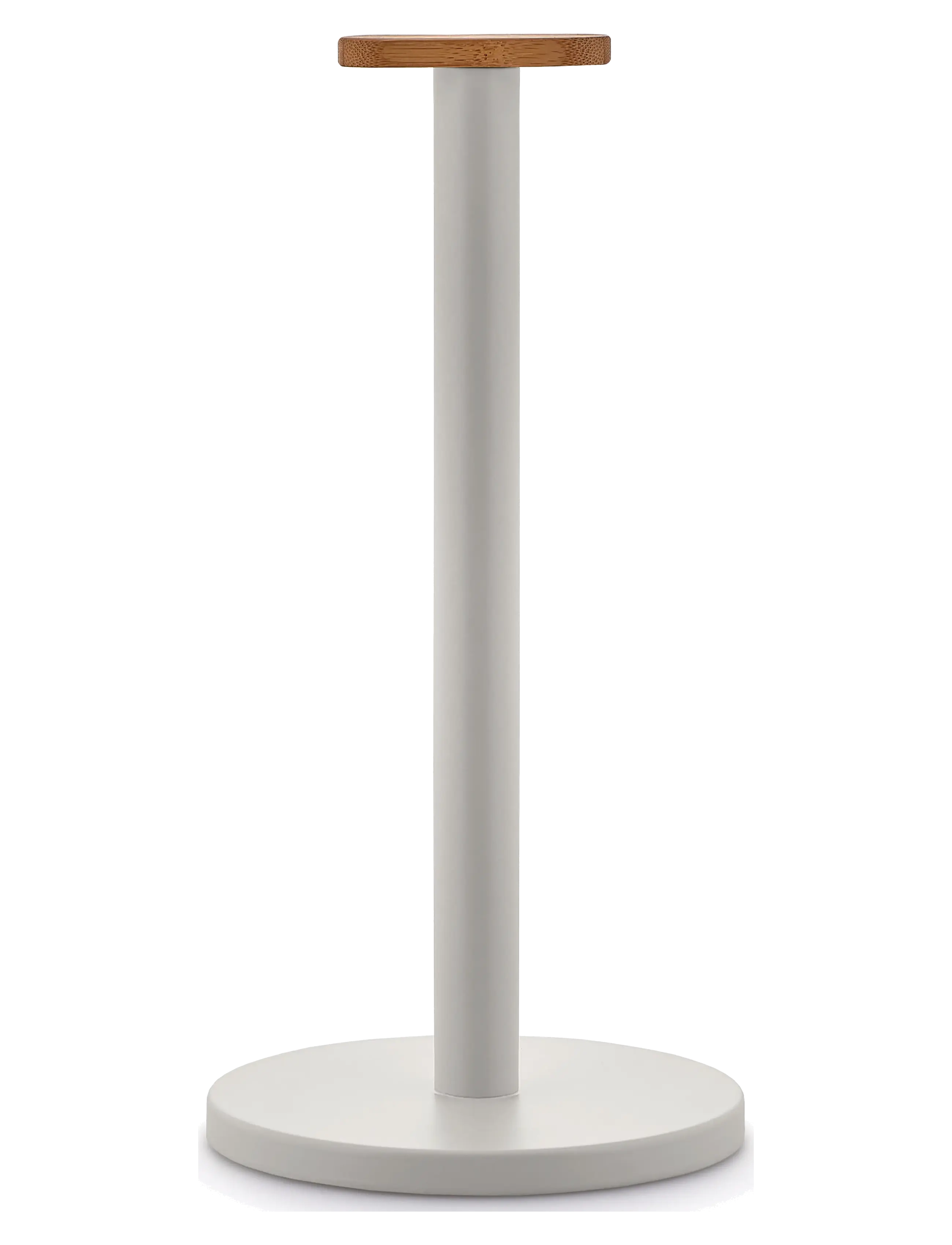 Alessi Kitchen paper holder in steel colored with epoxy coating, Warm gray Knob in bamboo wood - Küche - WARM GREY / grey