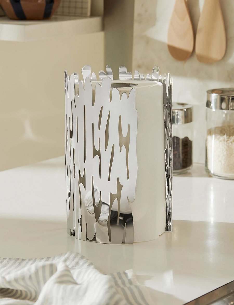 Alessi - Kitchen paper holder in 18/10 stainless steel - majapidamispaberi hoidjad - steel - 5