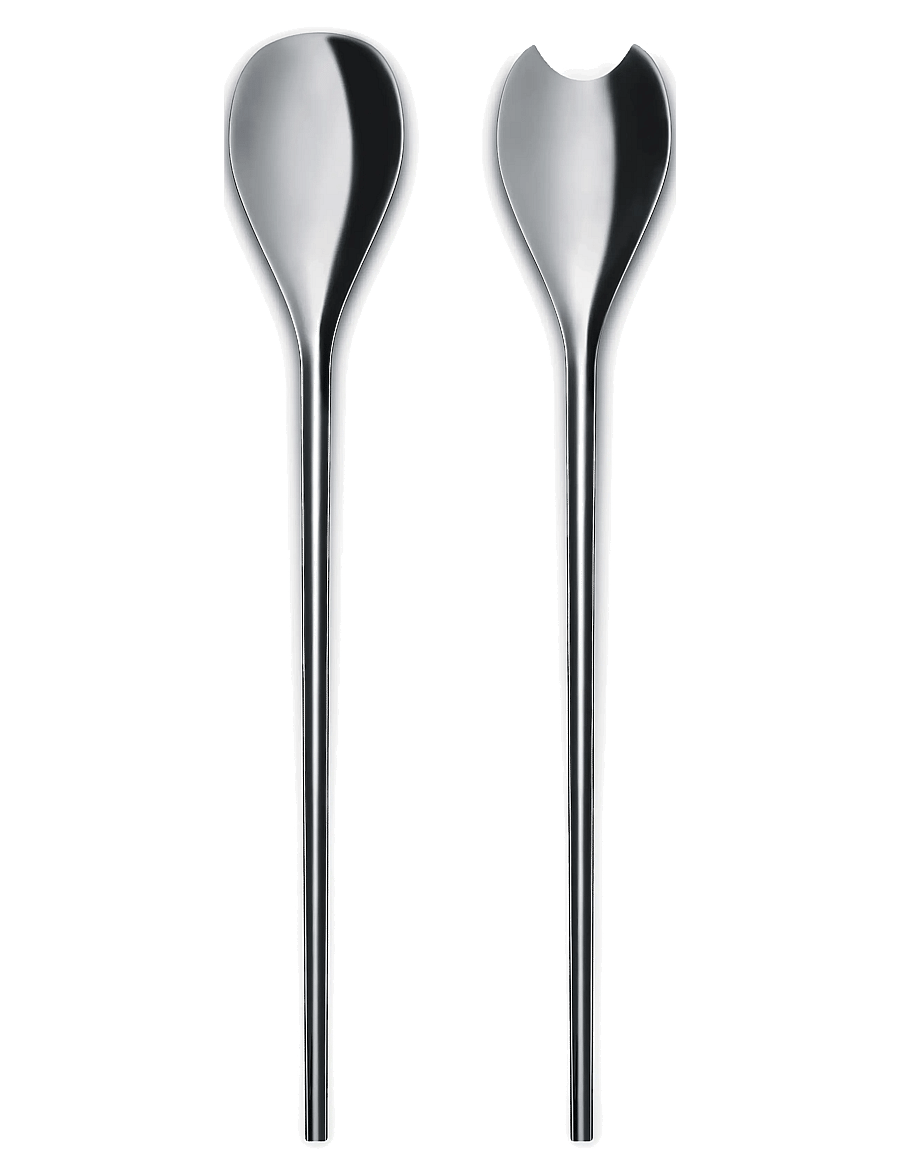 Alessi - Salad set in 18/10 stainless steel - salatilusikad - steel - 1