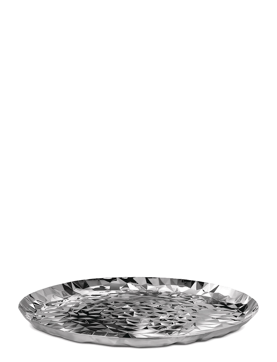 Alessi - Round tray in 18/10 mirror-polished stainless steel - kandikud - steel - 0
