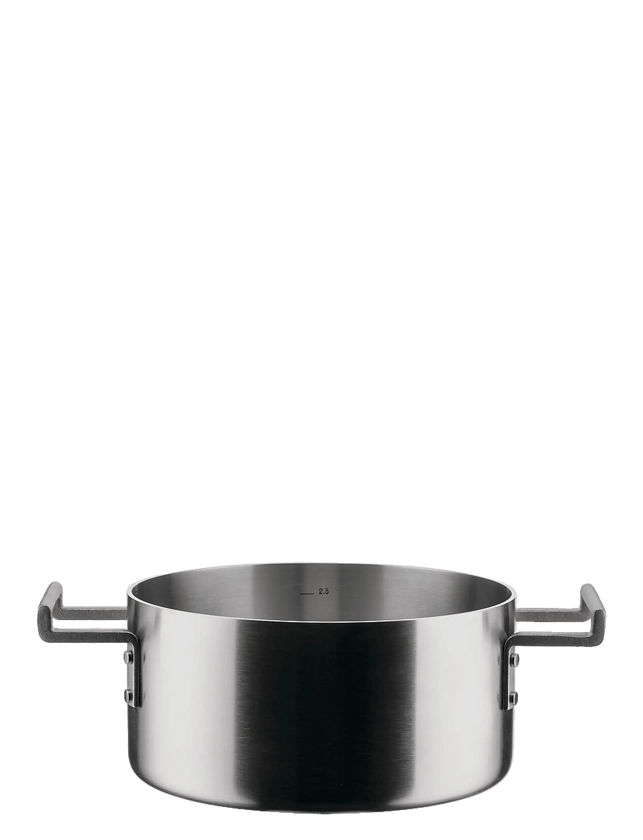 Alessi - Pot with two handles in multi-layered material, mat ,handle with PVD coating induction - auflaufformen - steel - 0