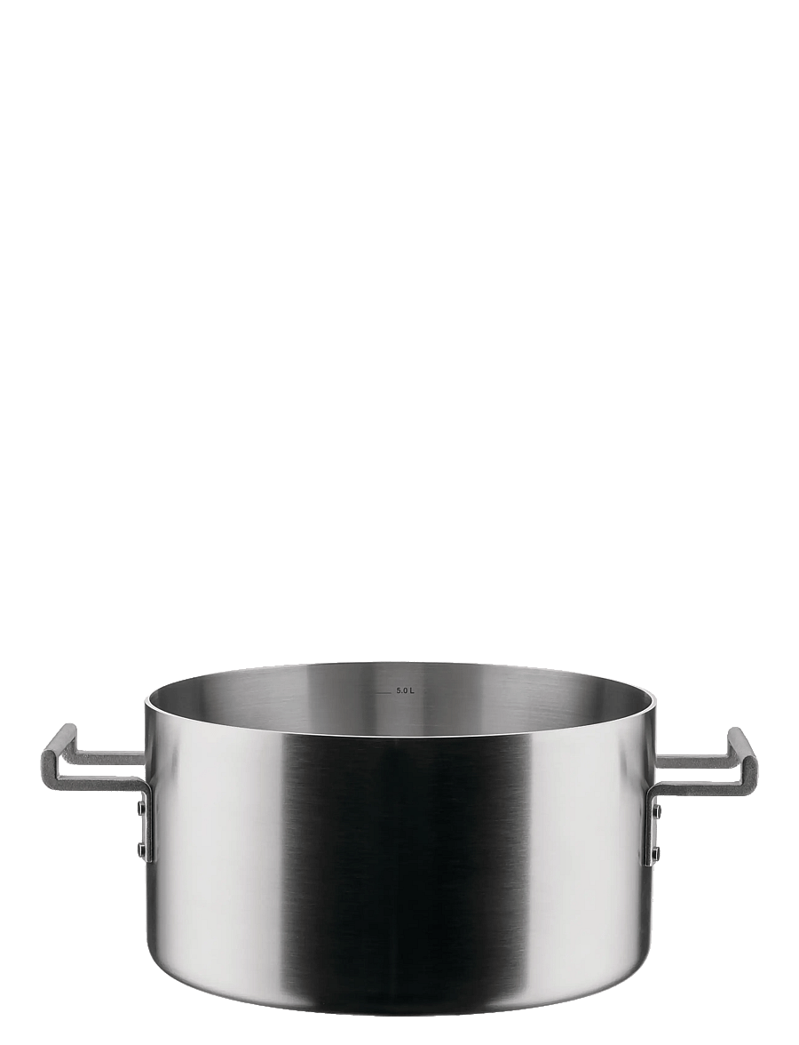 Alessi - Pot with two handles in multi-layered material, mat ,handle with PVD coating induction - auflaufformen - steel - 0