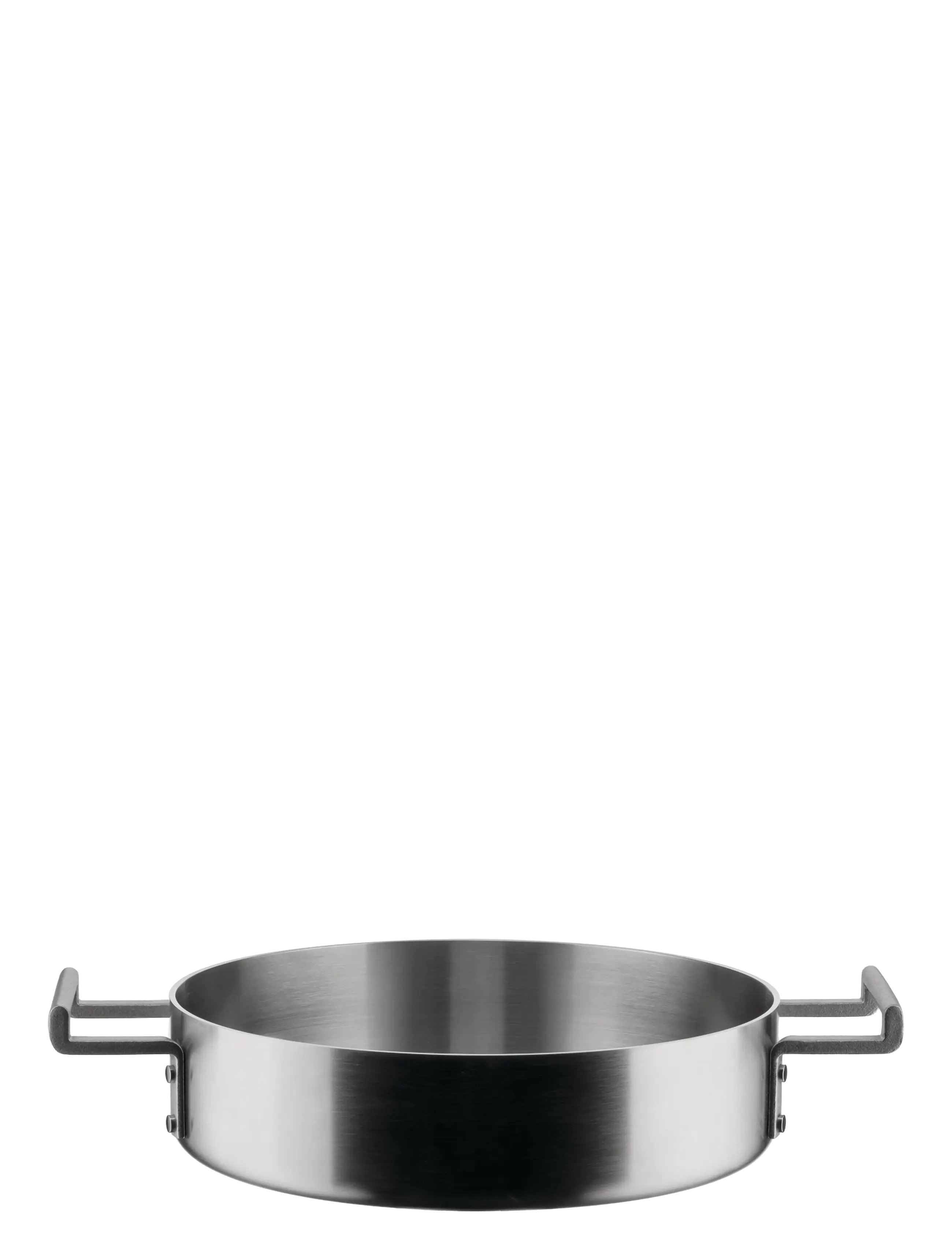 Alessi Low Pot With Two Handles In Multi-Layer Material In Mat Handles With Pvd Coating Induction, Pots, Sølv, Str: 33.5X24X6.5CM