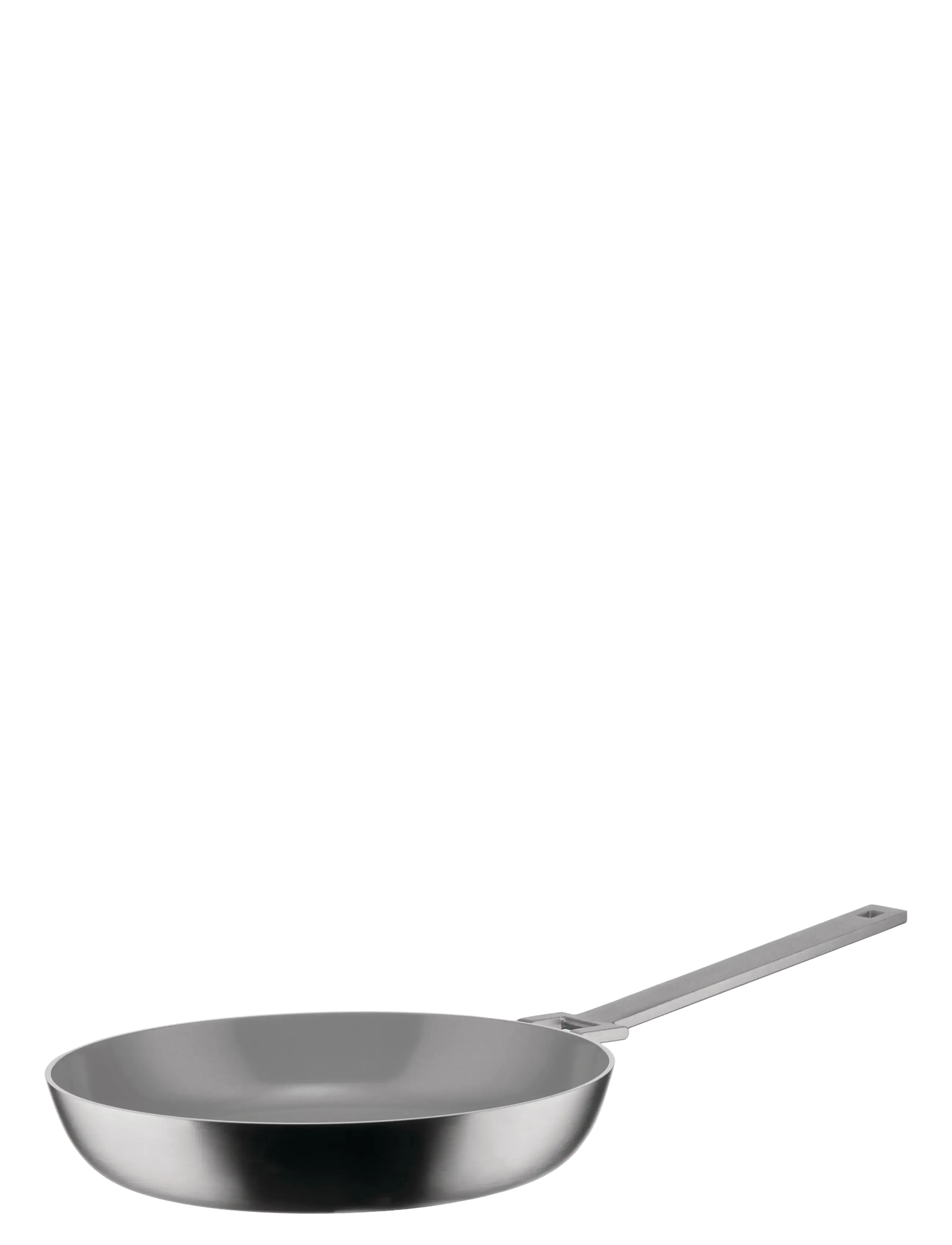 Alessi Frying pan in several layers mat Handle with PVD coating Ceramic non-stick inside induction - Pfannen & Gusseisen-Bratpfannen - STEEL / silver