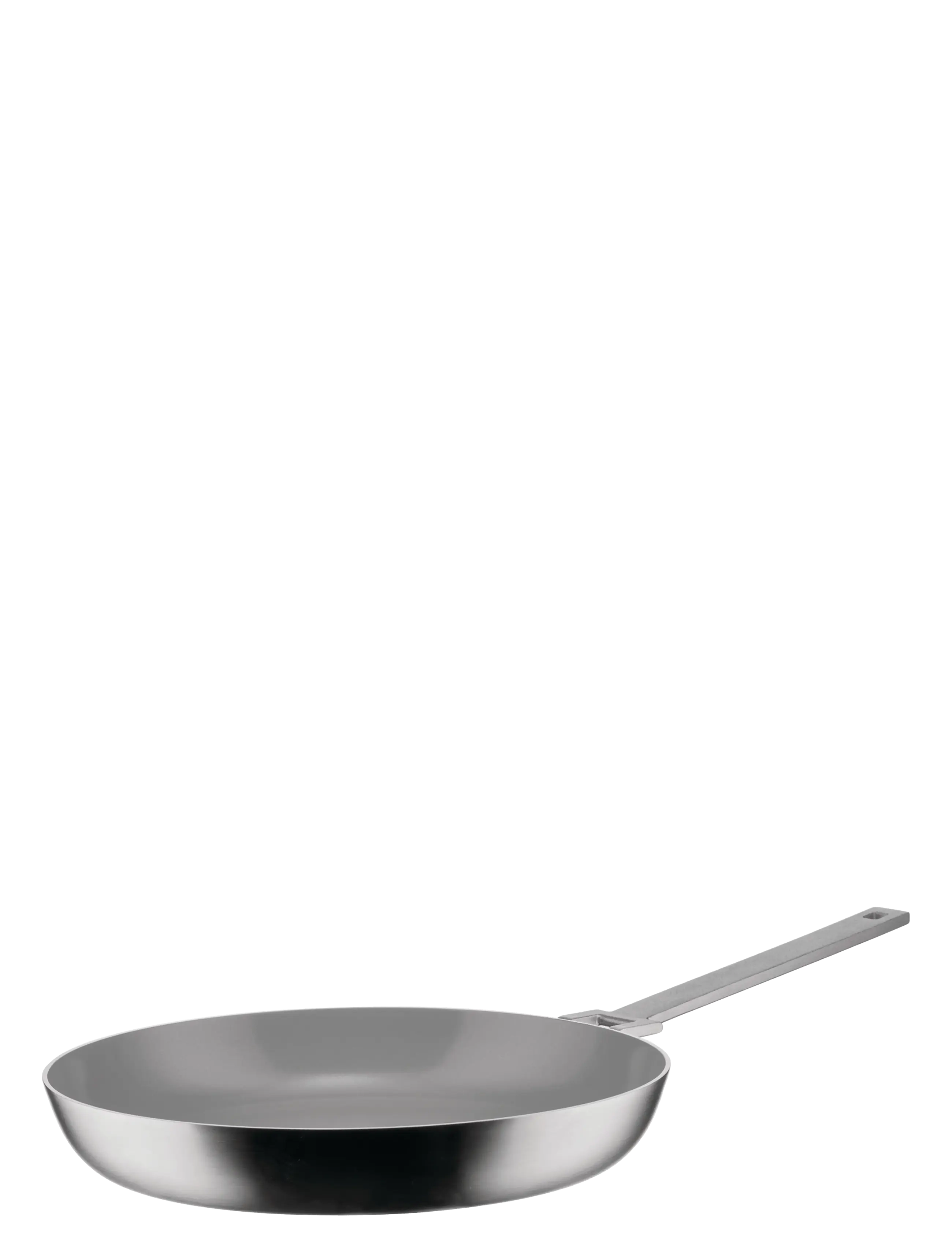 Alessi Frying pan in several layers mat Handle with PVD coating Ceramic non-stick inside induction - Pfannen & Gusseisen-Bratpfannen - STEEL / silver