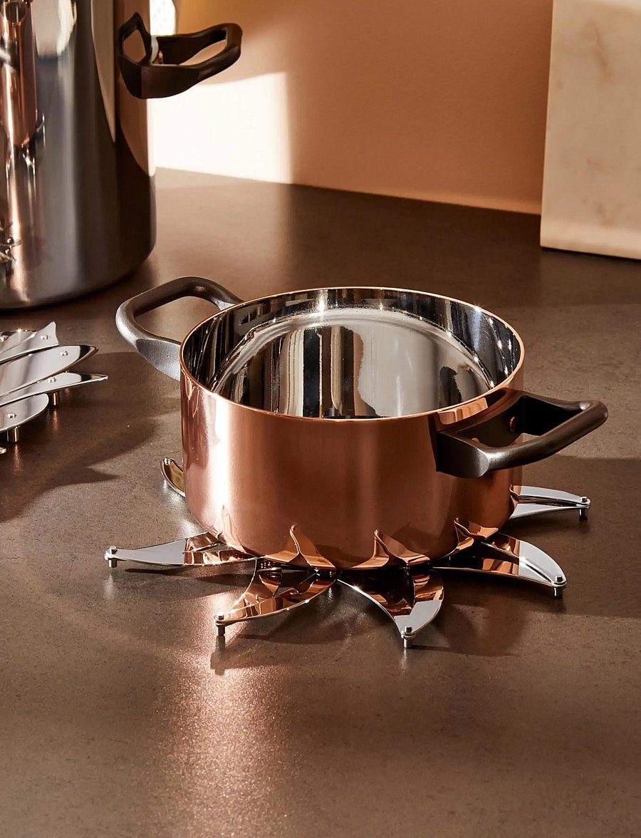 Alessi - Pull-out trivet in 18/10 polished stainless steel - kuumaalused - steel - 0