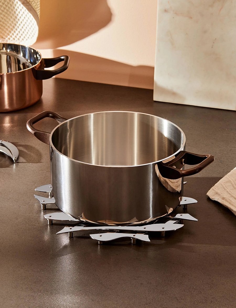 Alessi - Pull-out trivet in 18/10 polished stainless steel - kuumaalused - steel - 0