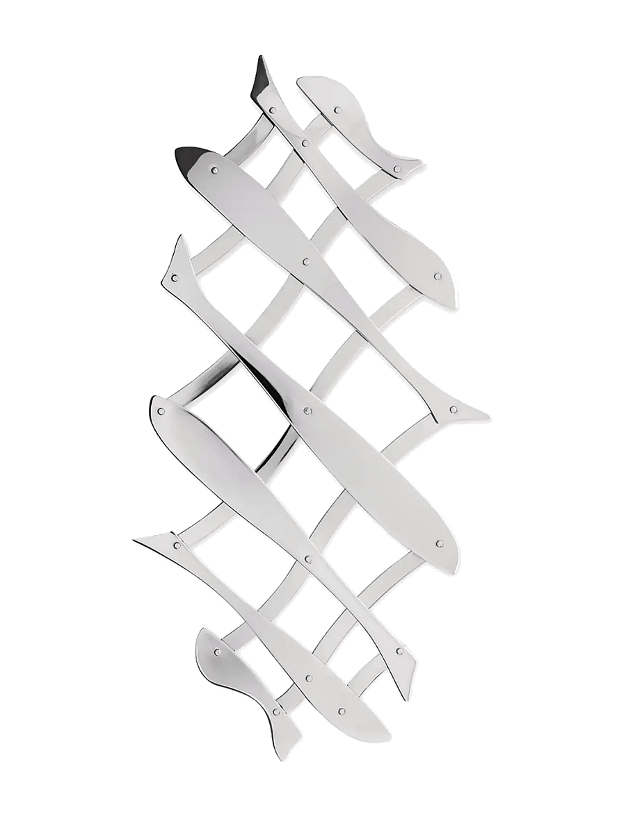 Alessi - Pull-out trivet in 18/10 polished stainless steel - kuumaalused - steel - 3