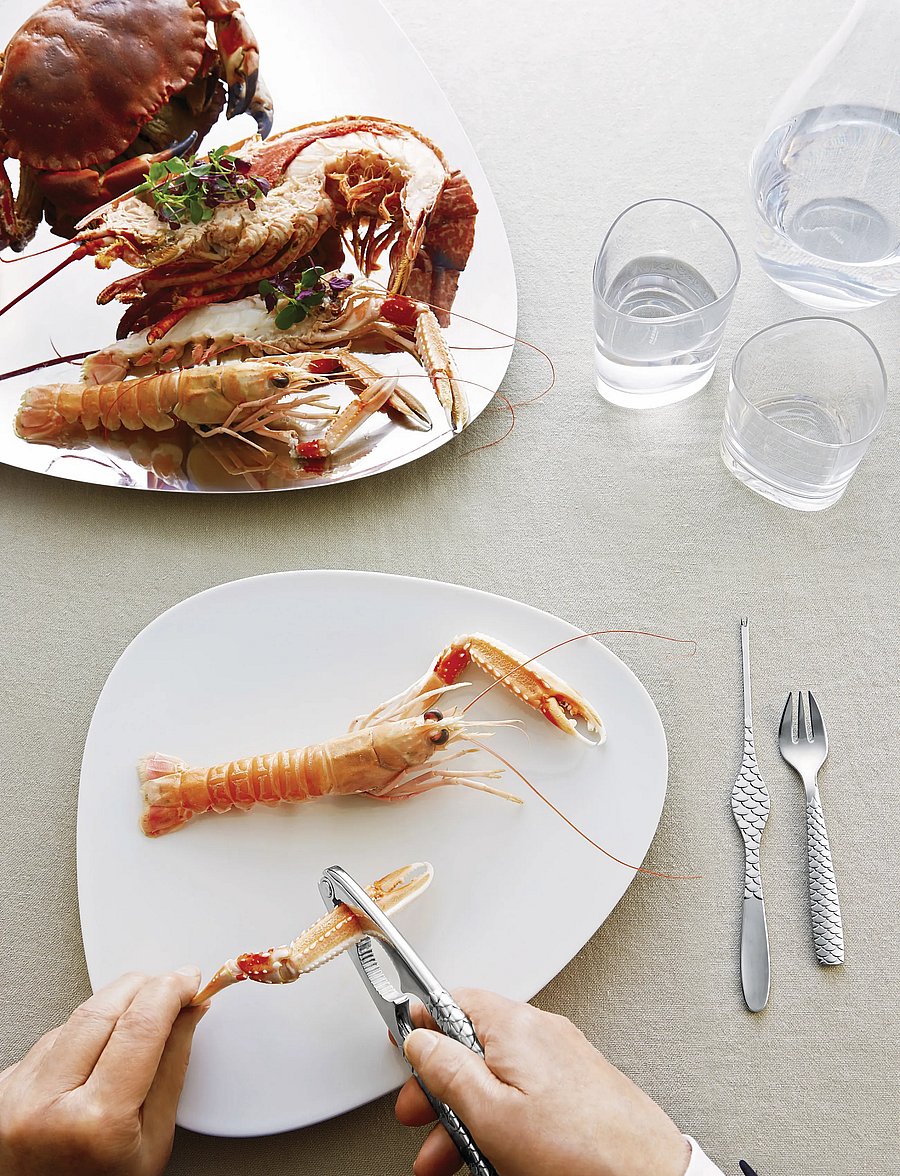 Alessi - Set of four shellfish forks in 18/10 stainless steel - dakšiņas - steel - 3