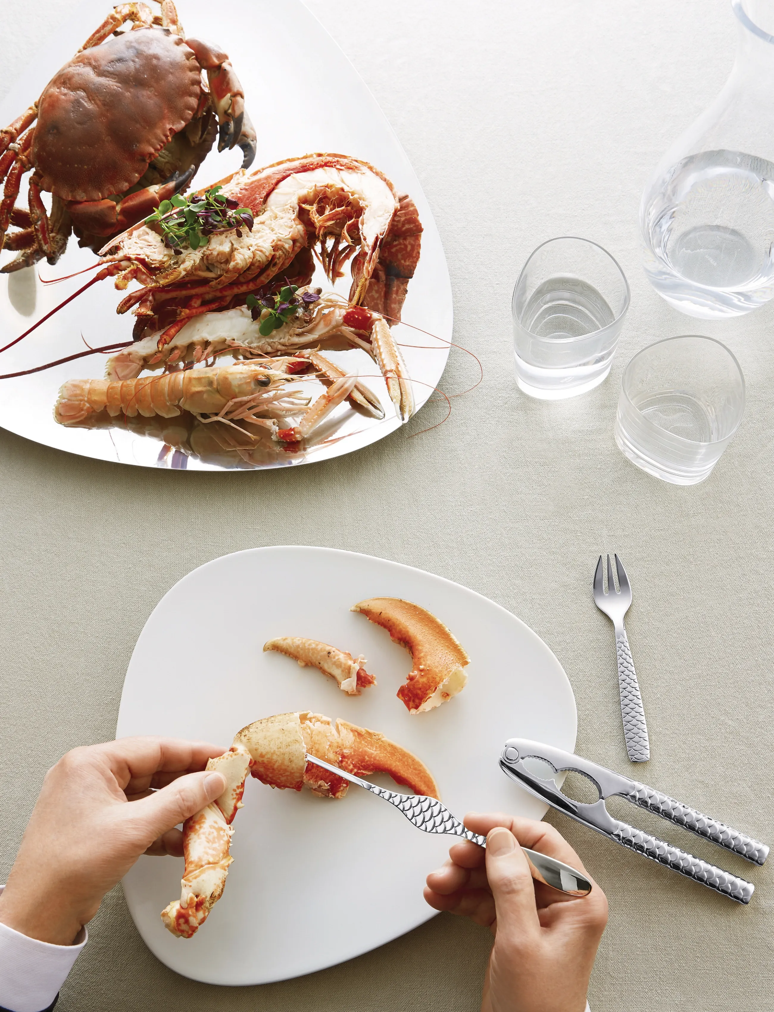 Alessi - Set of four shellfish forks in 18/10 stainless steel - steel - 4