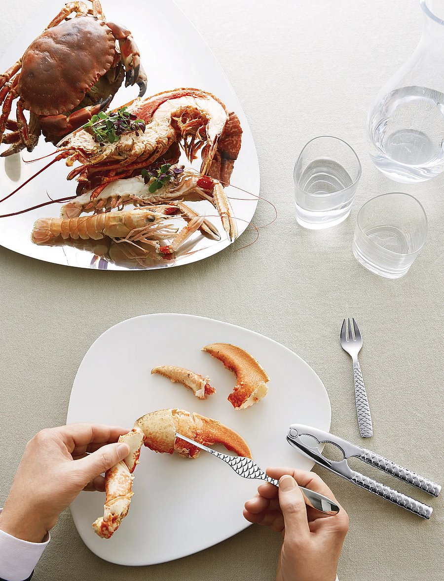 Alessi - Set of four shellfish forks in 18/10 stainless steel - dakšiņas - steel - 4