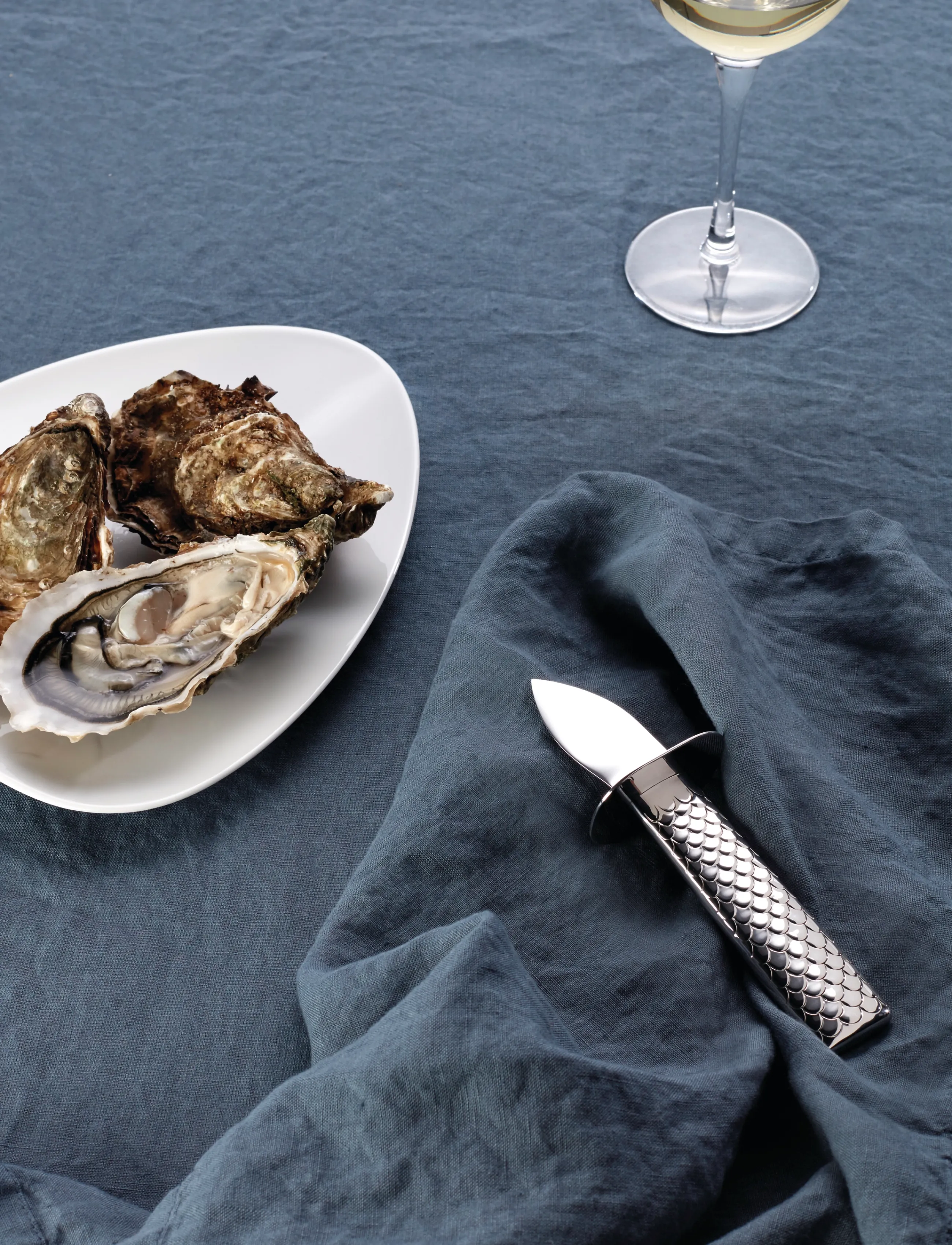 Alessi Oyster Knife In 18/10 Stainless Steel Blade Aisi 420 Steel, L:4.2 cm, Cutlery, Silber - Seafood Cutlery Sets, Homeware