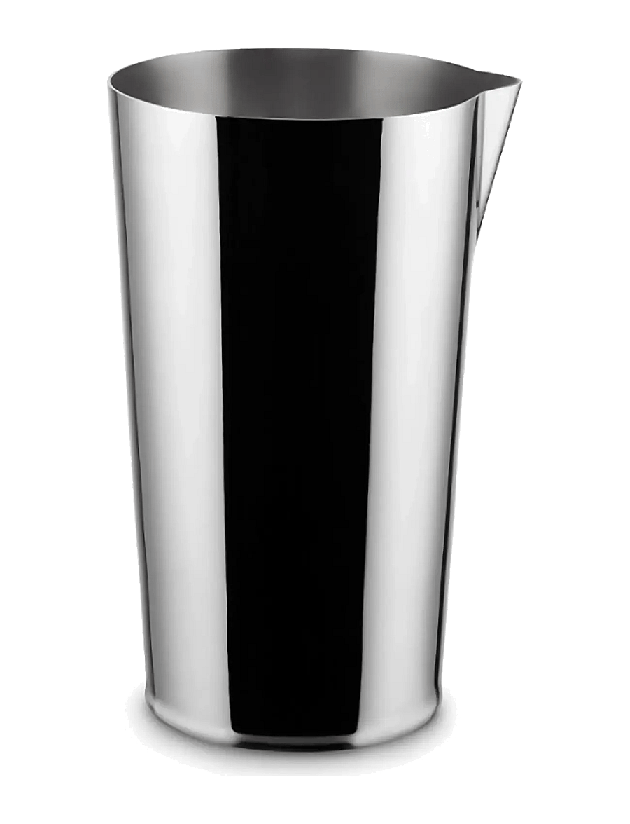 Alessi - Set: mixing glass, "Quadri Combo Jigger", double, mixing spoon and "Baton Lélé" stirrer - shaker & cocktail-utensilien - steel - 2