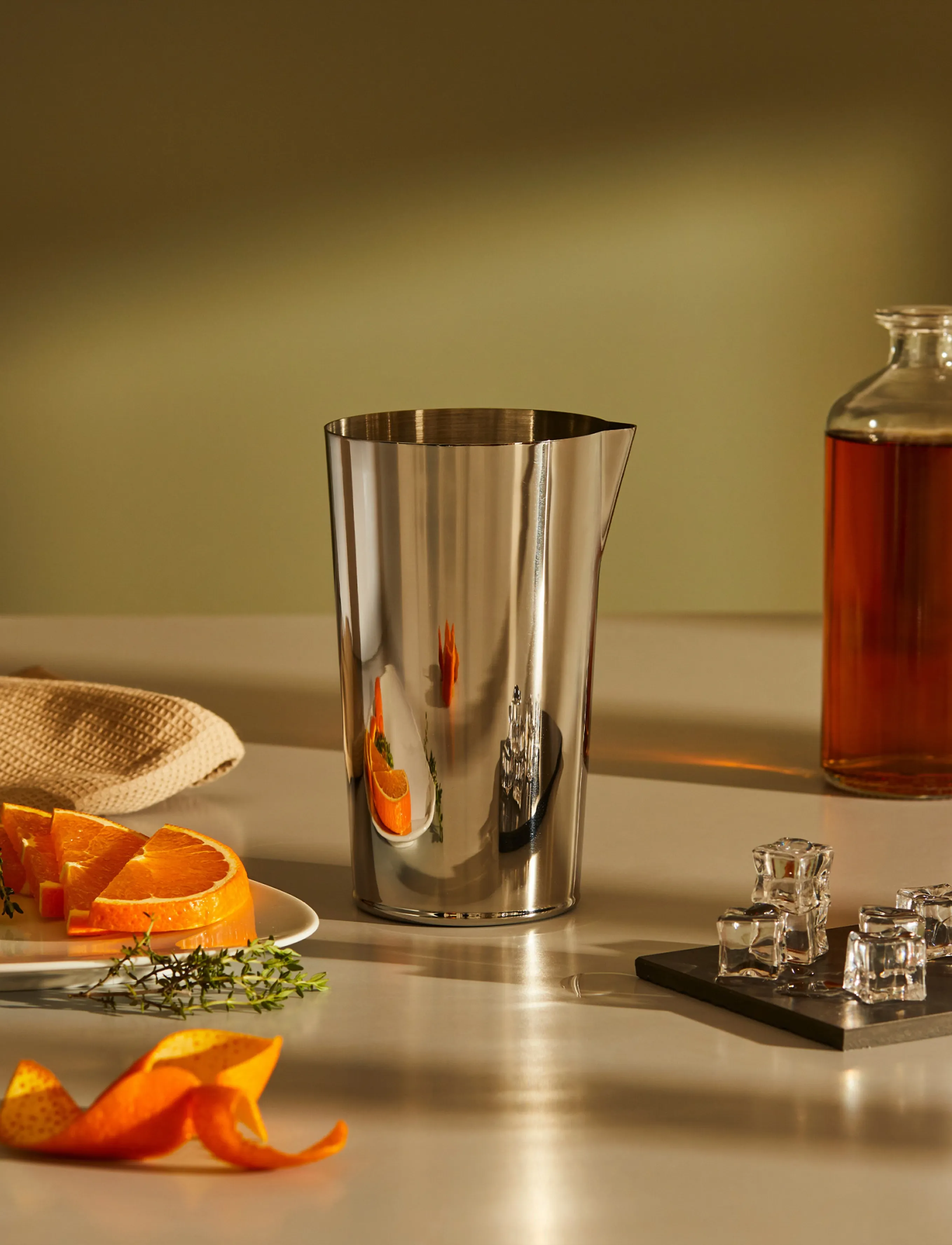 Alessi Set: Mixing Glass, "Quadri Combo Jigger", Double, Spoon And "Baton Lélé" Stirrer, One Size, Drink & Bar Accessories, Silber - Shakers Cocktail