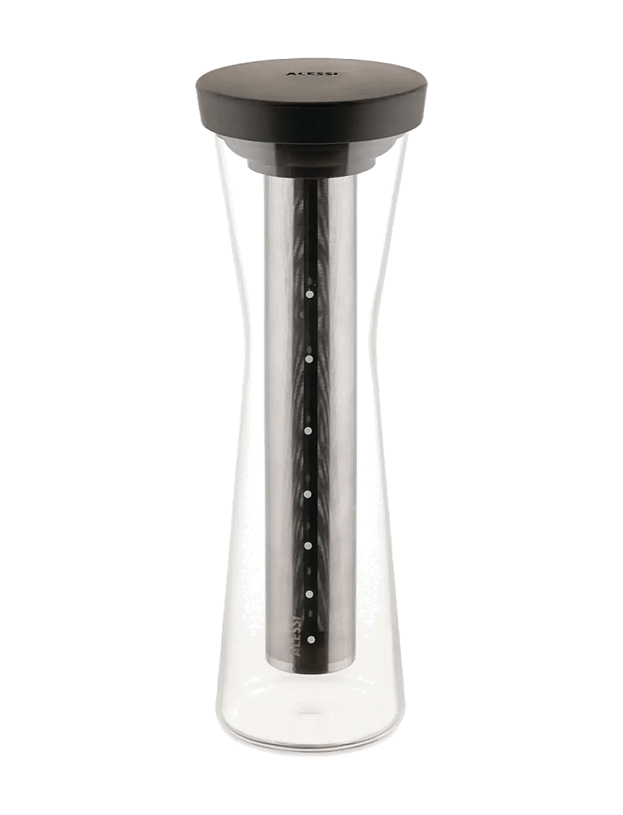Alessi - Carafe for cold brew coffee in borosilicate glass and thermoplastic, brown Filter in 18/10 - slow brewer & pour-overs - brown - 0