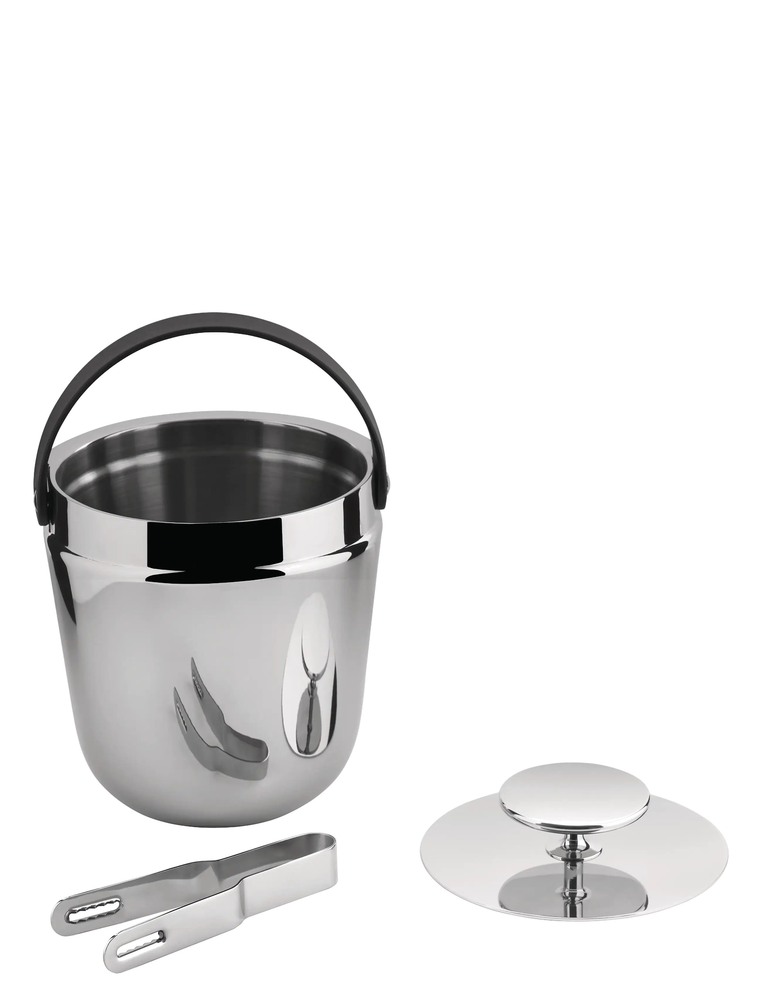 Alessi Double-Walled Ice Bucket In 18/10 Stainless Steel Handle In Thermoplastic Isslev In 18/10, Isspand, Sølv, Str: D15CM