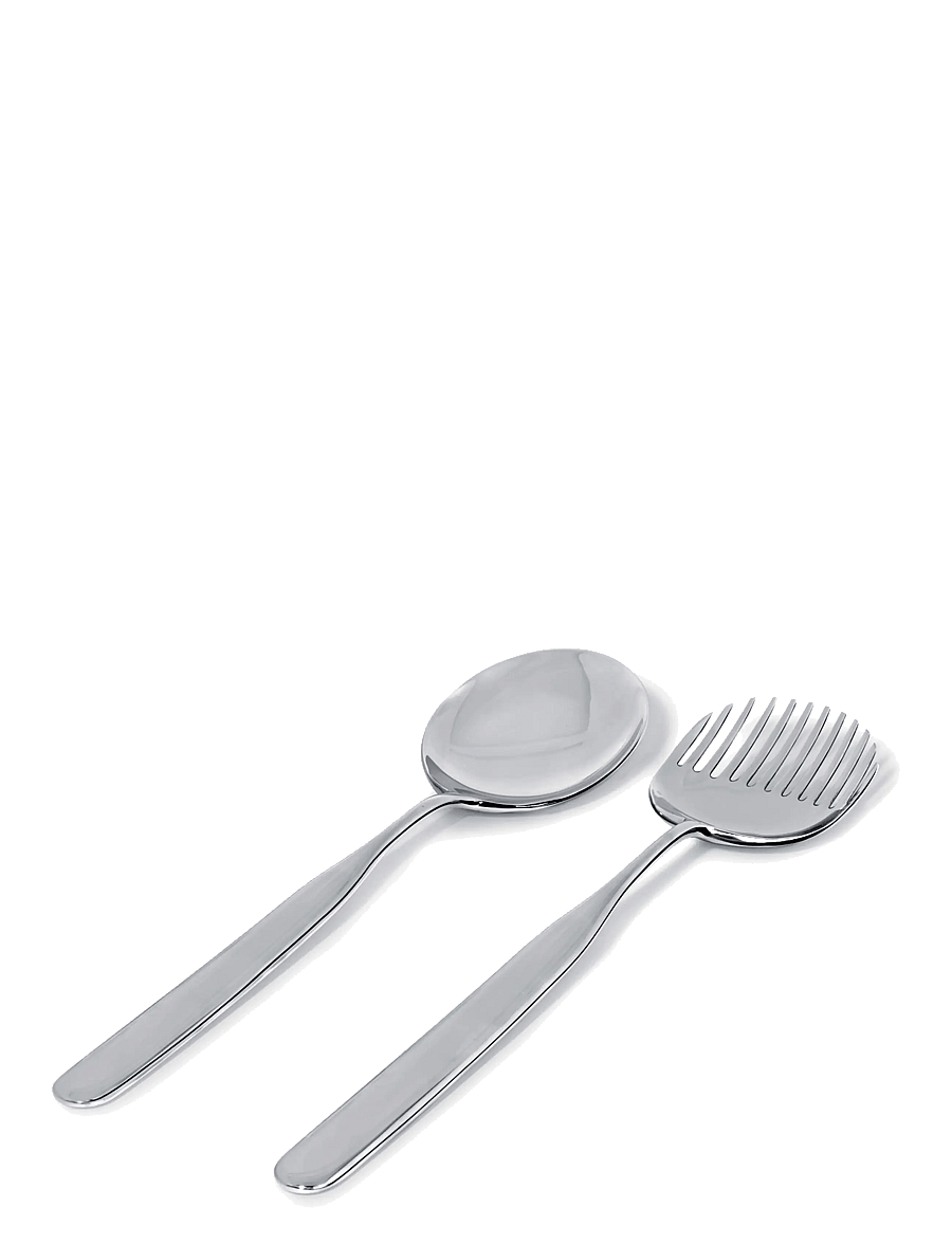 Alessi - Salad set in 18/10 stainless steel - salatilusikad - steel - 0