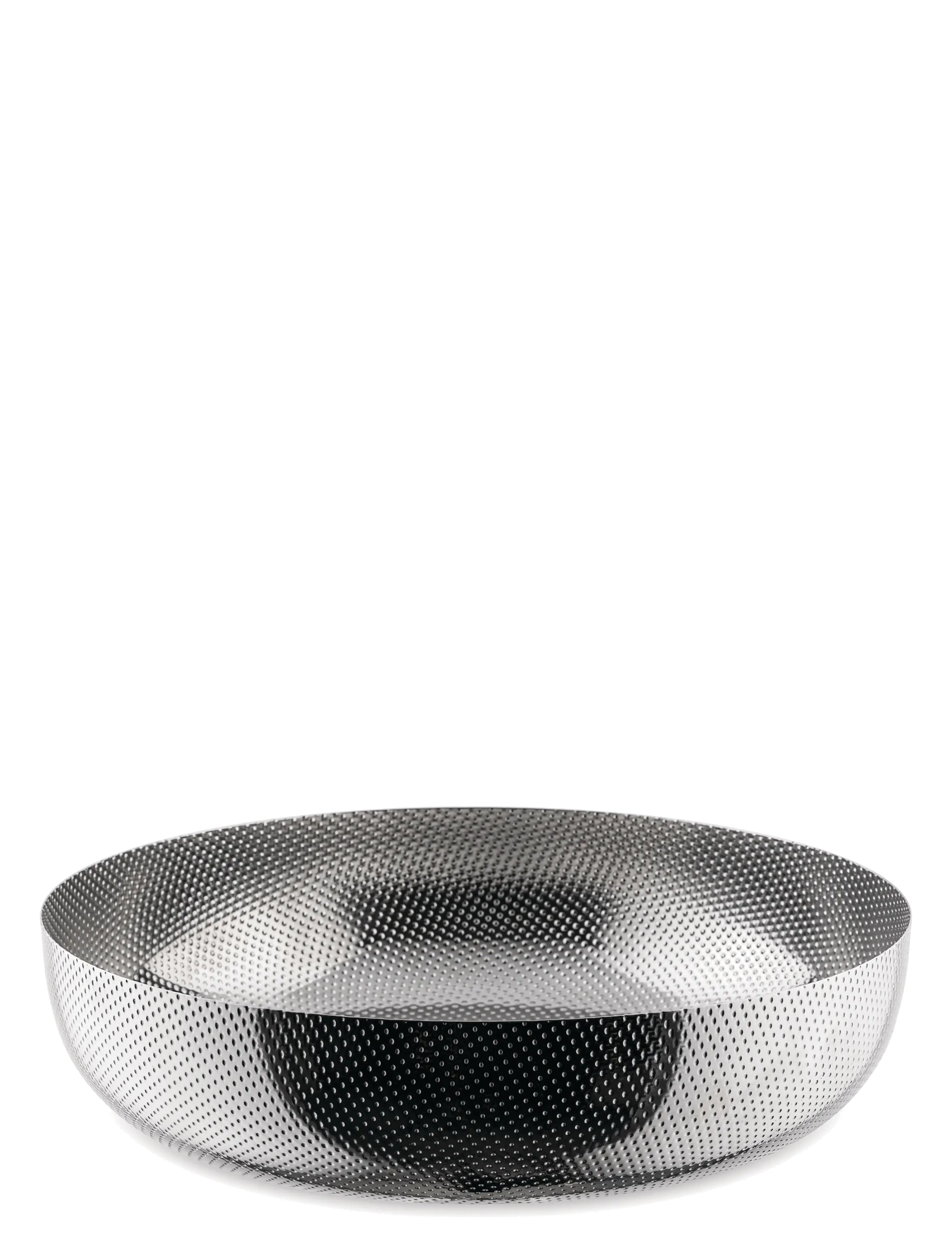 Alessi Round Basket In 18/10 Stainless Steel With Relief Decoration, D24 cm, Silver, Skåle Og Serveringsfade > Frugtskåle, Unisex