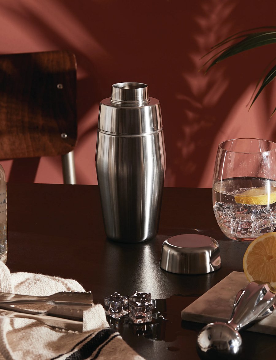 Alessi - Cocktail shaker in 18/10 stainless steel, mirror-polished - Šeikerid ja kokteilivahendid - steel - 0