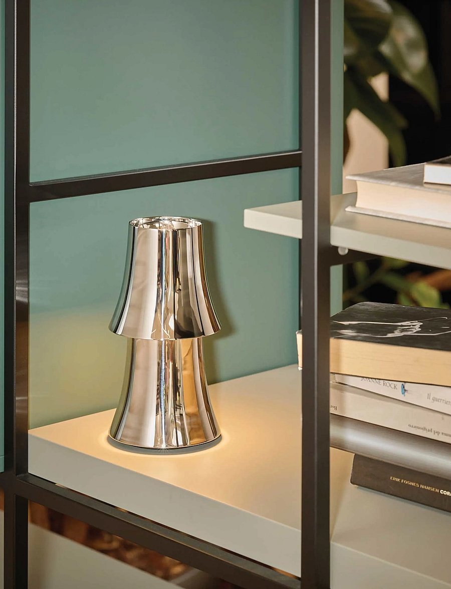 Alessi - Table lamp in 18/10 and thermoplastic Rechargeable battery with USB-C cable LED light 25W 5V - mobile lampen - steel - 2