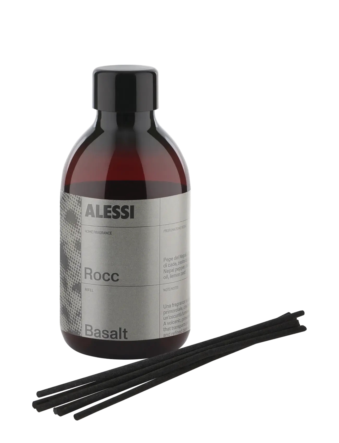 Alessi Refill and rattan reed Fragrance Basalt - Bequeme Looks - STEEL / clear