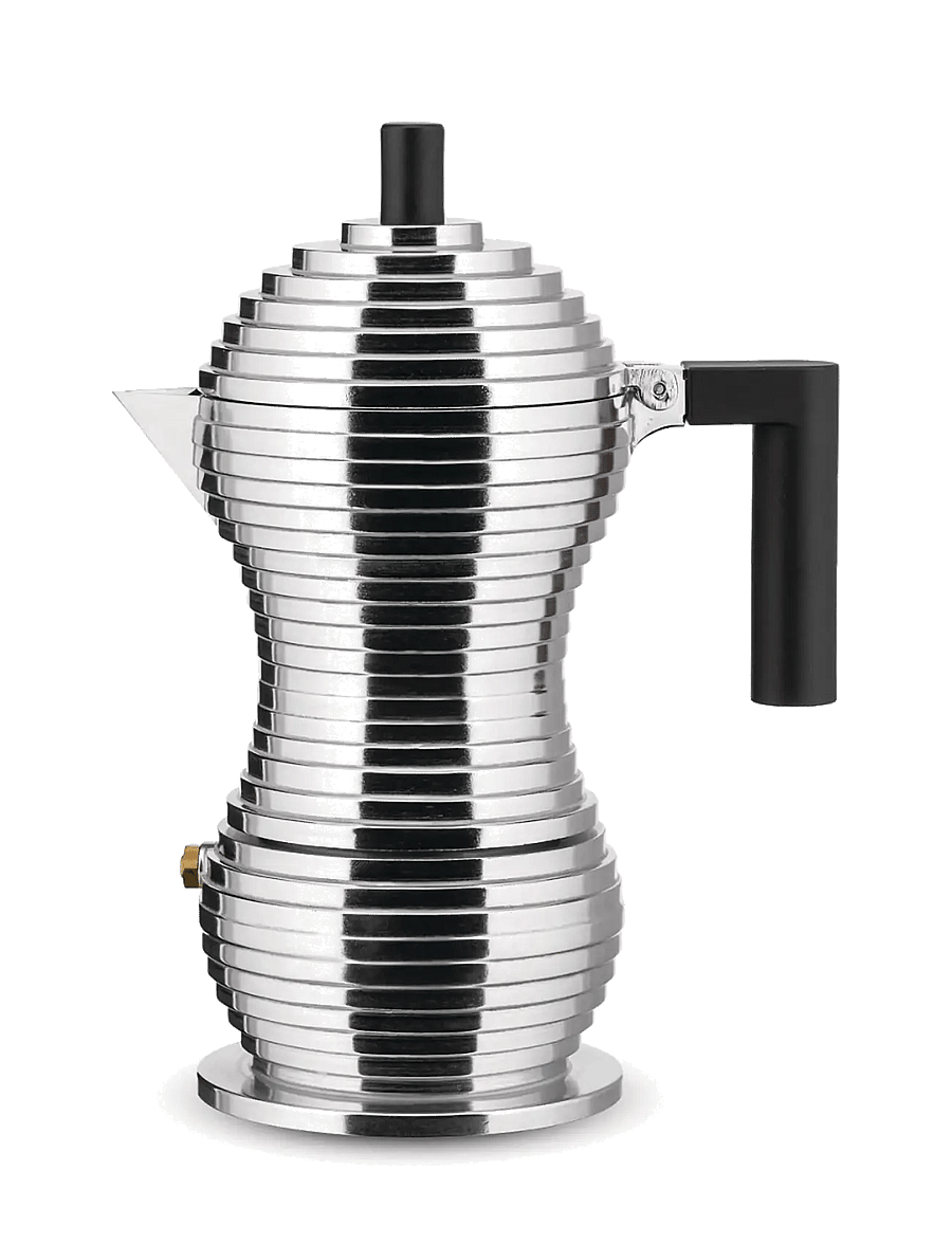 Alessi - Espresso maker in aluminum die-cast Handle and knob in PA, black suitable for induction 3 cups - black - 0