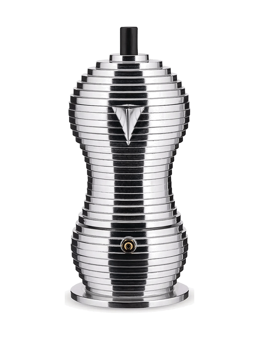 Alessi - Espresso maker in aluminum die-cast Handle and knob in PA, black suitable for induction 3 cups - black - 1