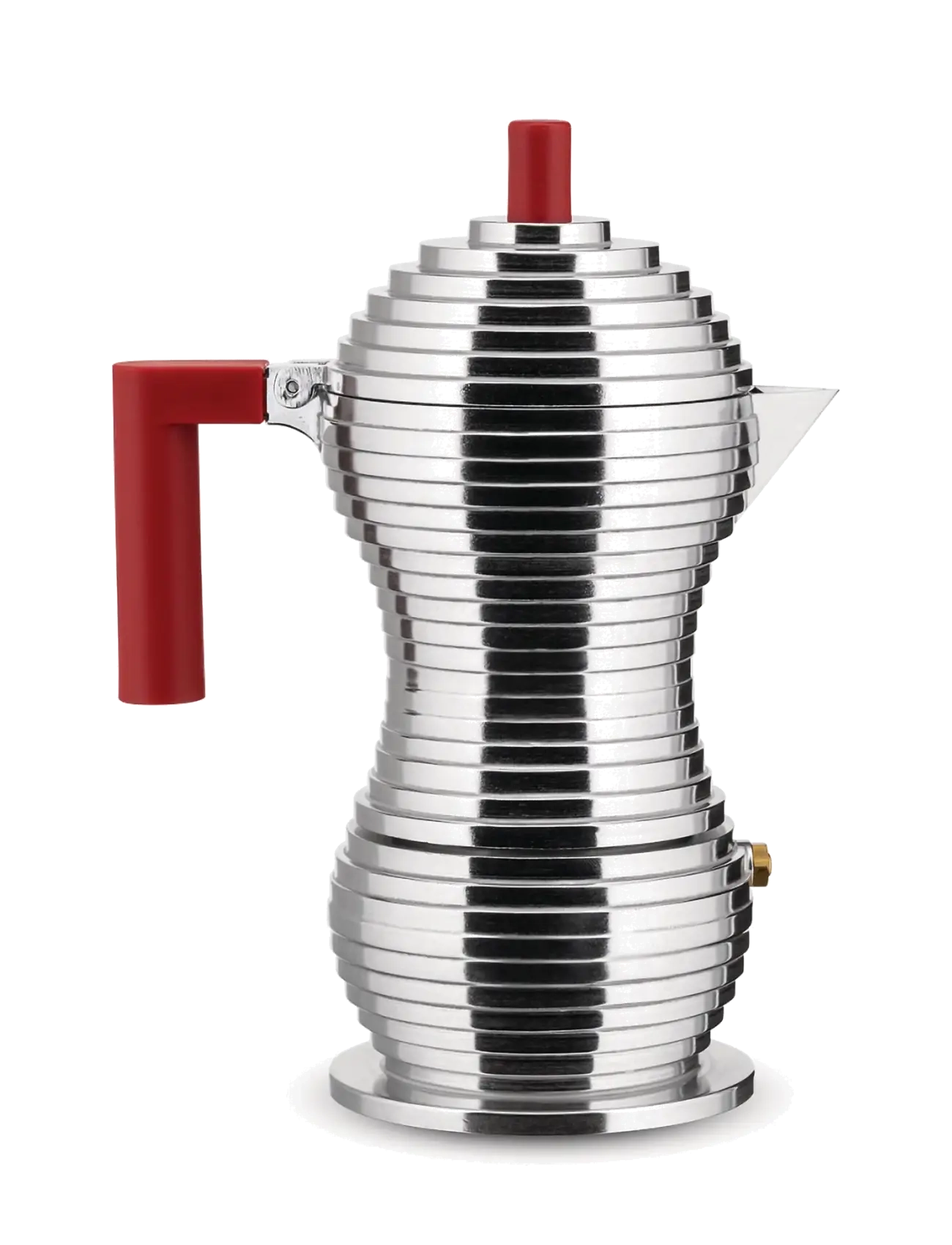 Alessi - Espresso maker in die-cast aluminum Handle and knob in PA, red induction 3 cups - red - 2