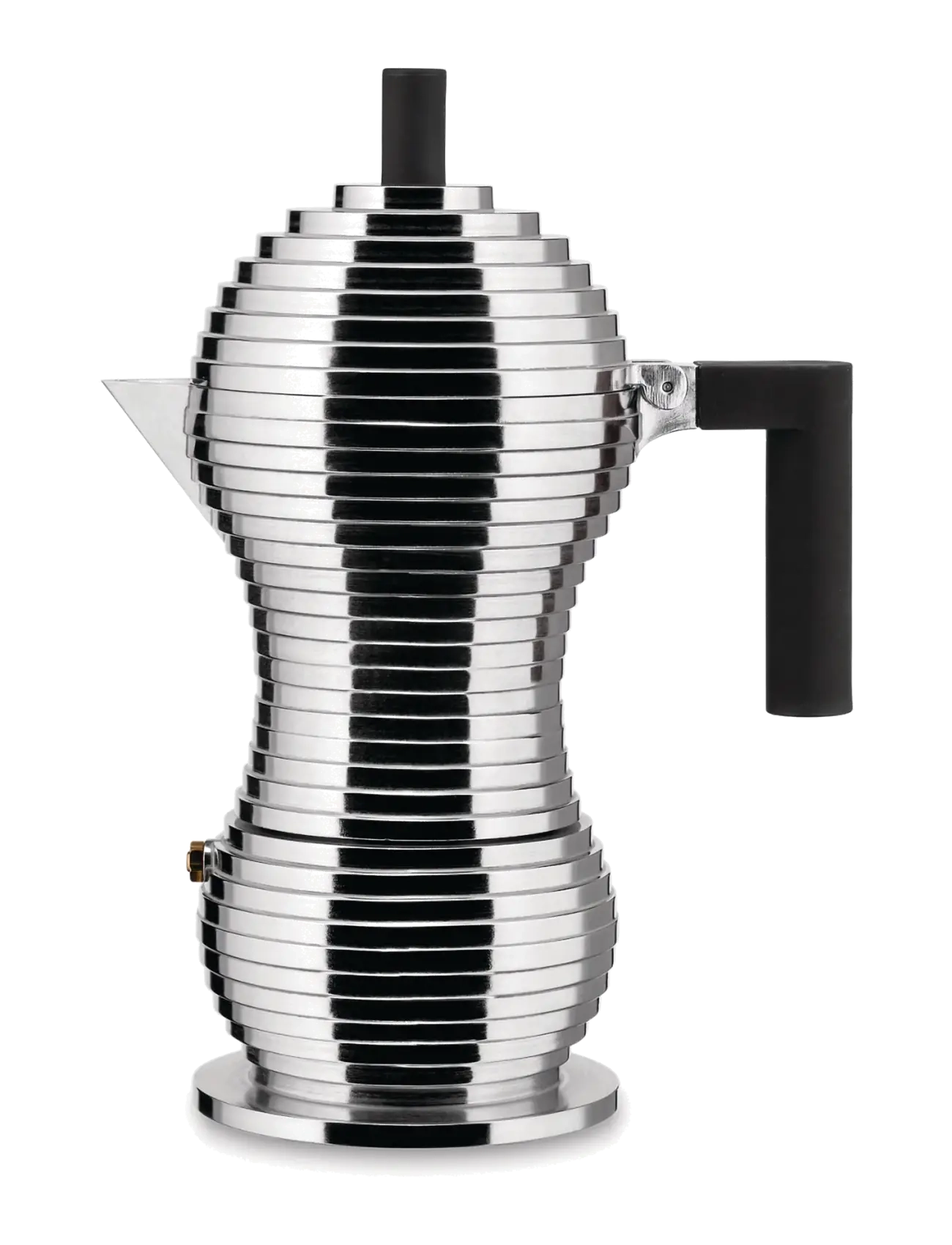 Alessi Espresso Maker In Aluminum Handle/Knob In Pa, Black Induction Filter American Coffee 6 Cups, Moka-gryde, Sort, Str: 6 CUPS