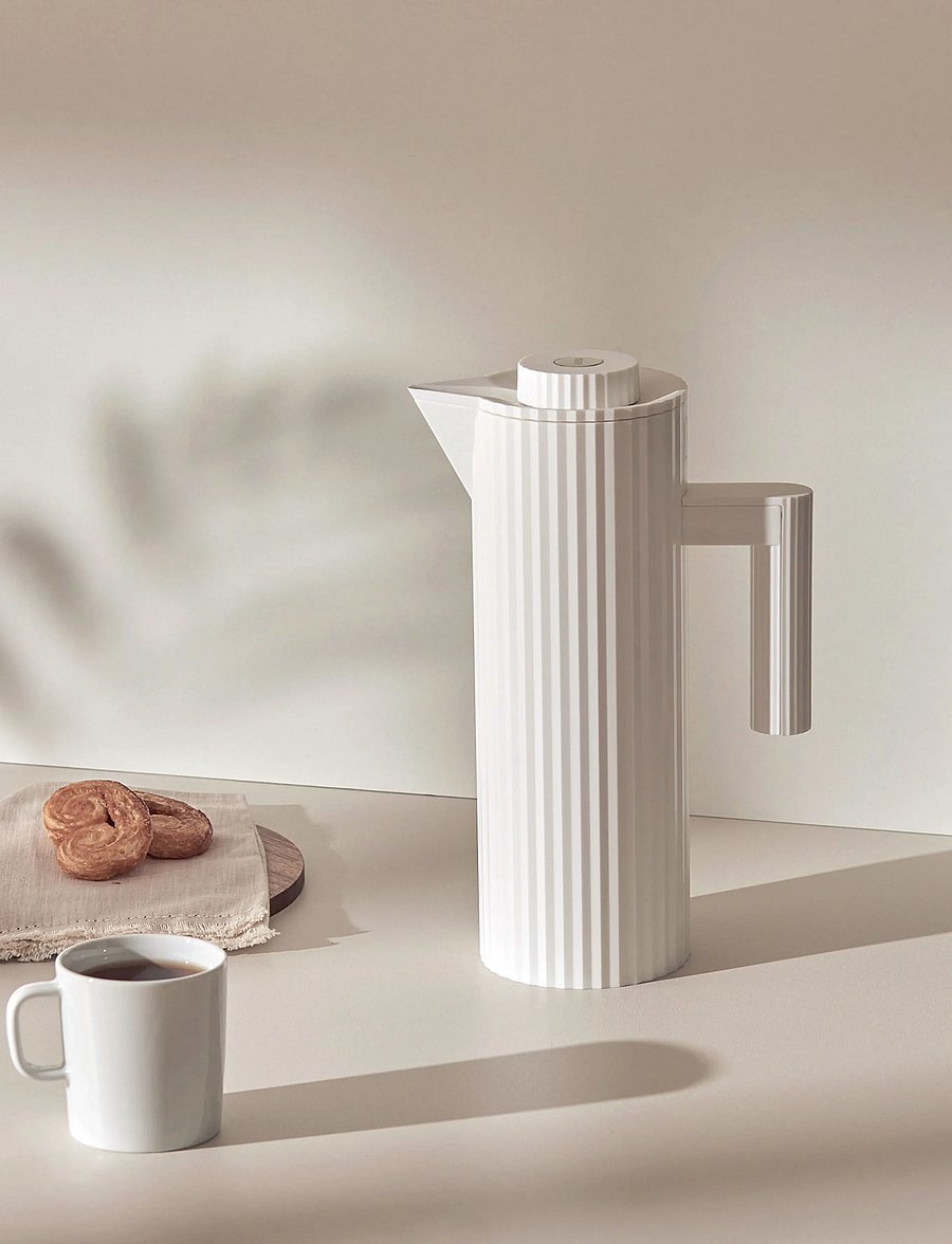 Alessi - Thermo-insulated jug in thermoplastic, white Double thermal glass inside - termoskannud - white - 0