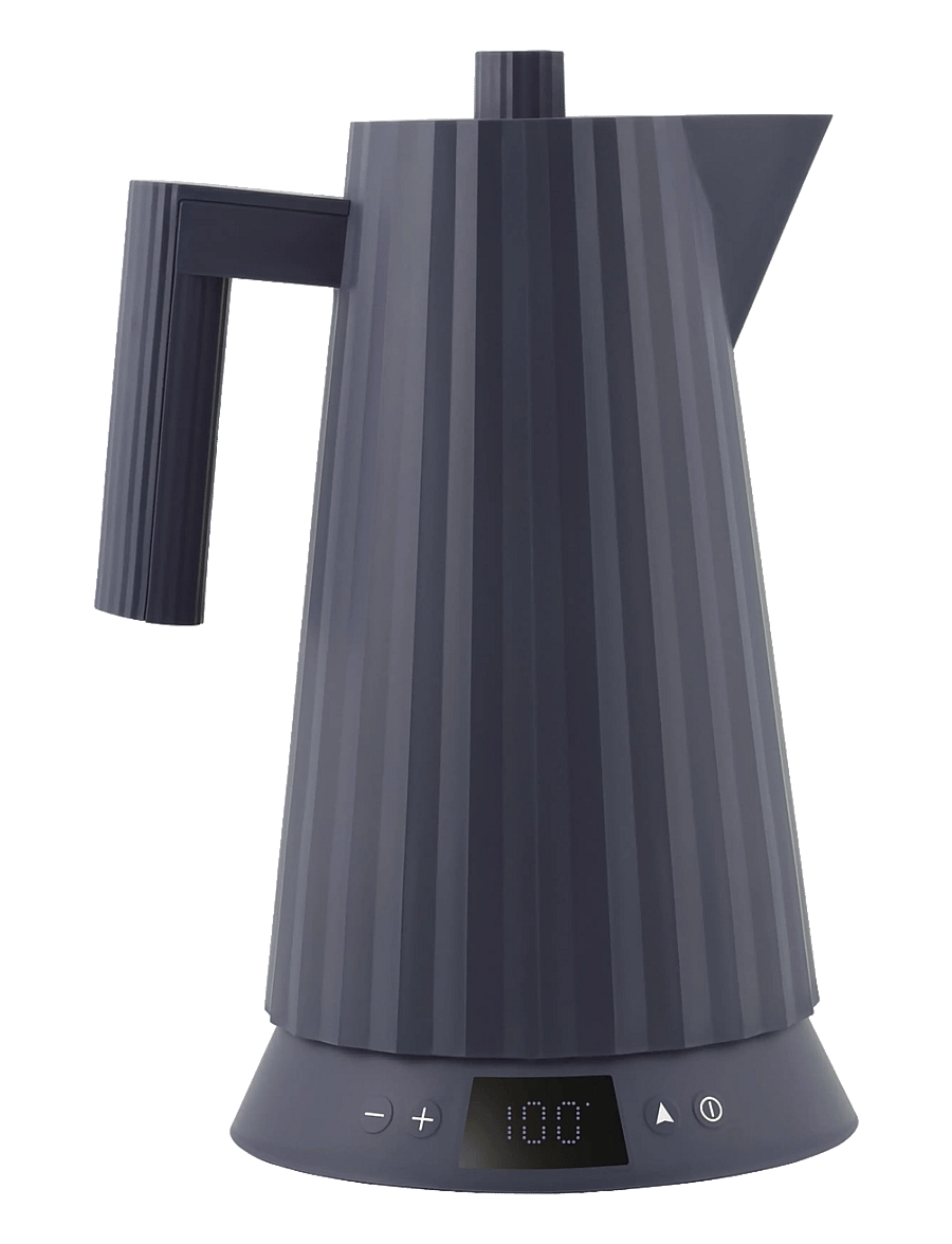 Alessi - Electric kettle with temperature control, in thermoplastic, blue European plug 1850–2200W - wasserkessel & wasserkocher - blue - 0
