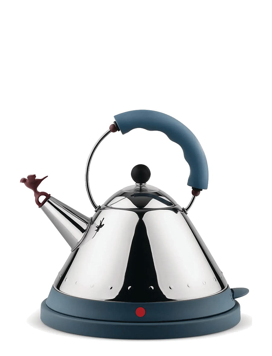 Alessi - Cordless kettle in 18/10 with handle/base in thermoplastic resin lightblue Eu plug 2000W - veekeetjad ja -keedukannud - light blue - 0