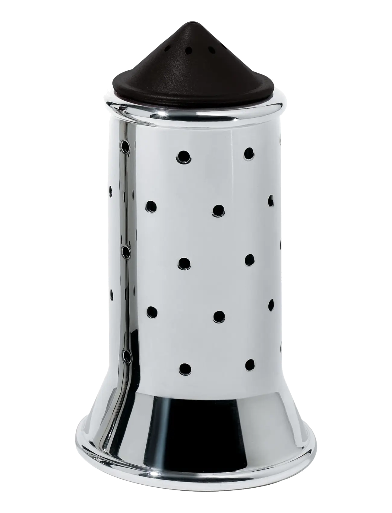 Alessi Salt Shaker In 18/10 Mirror-Polished Stainless Steel With Base And Lid Pa, Black, D6.3 cm, Grinders, Schwarz - & Pepper Shakers, Homeware
