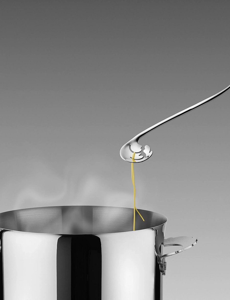 Alessi - Pasta tester in 18/10 stainless steel mirror-polished - lusikad, kulbid ja pannilusikad - steel - 4