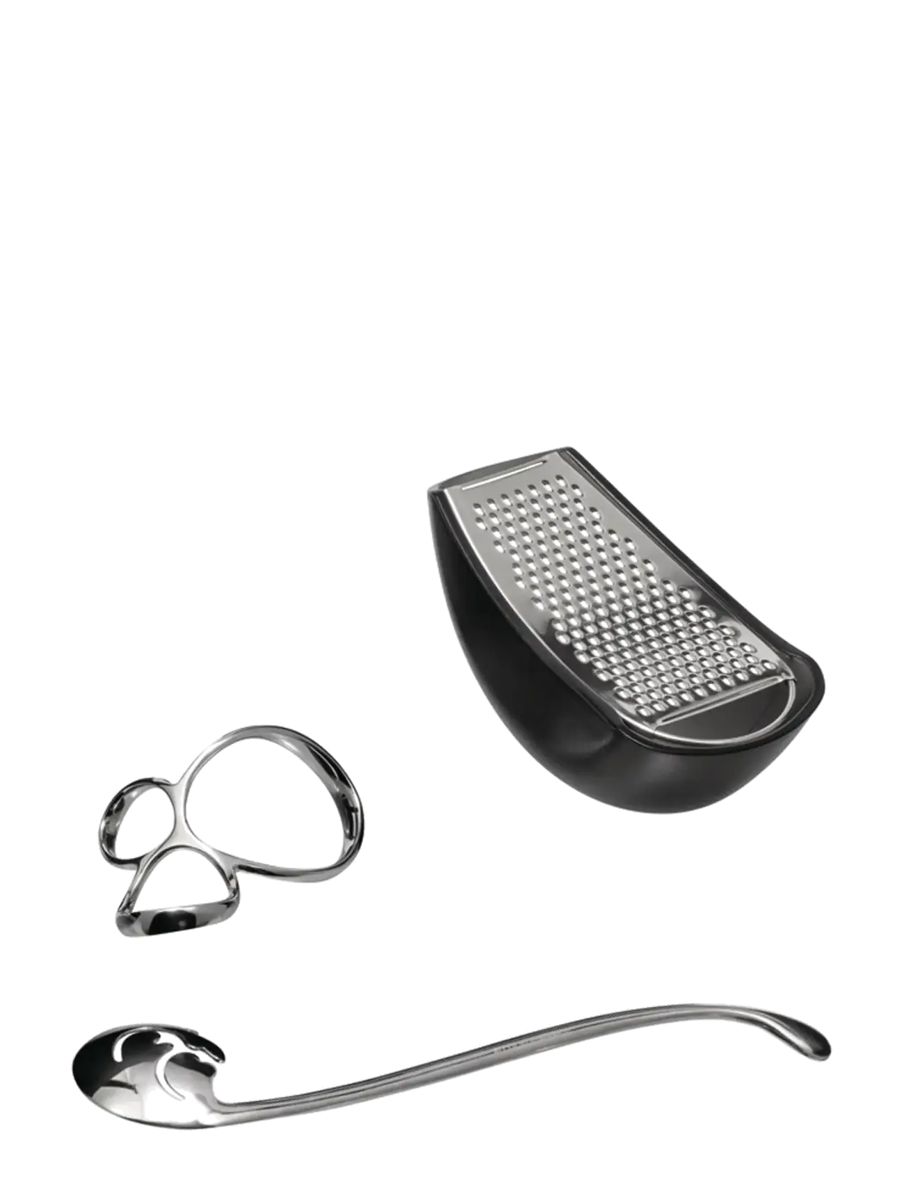 Alessi Set Consisting Of "Vabene" Pasta Measure, "Voile" Spaghetti Measure And "Parmenide" Grater, Pastamaskine og tilbehør, Sølv, Str: ONE SIZE