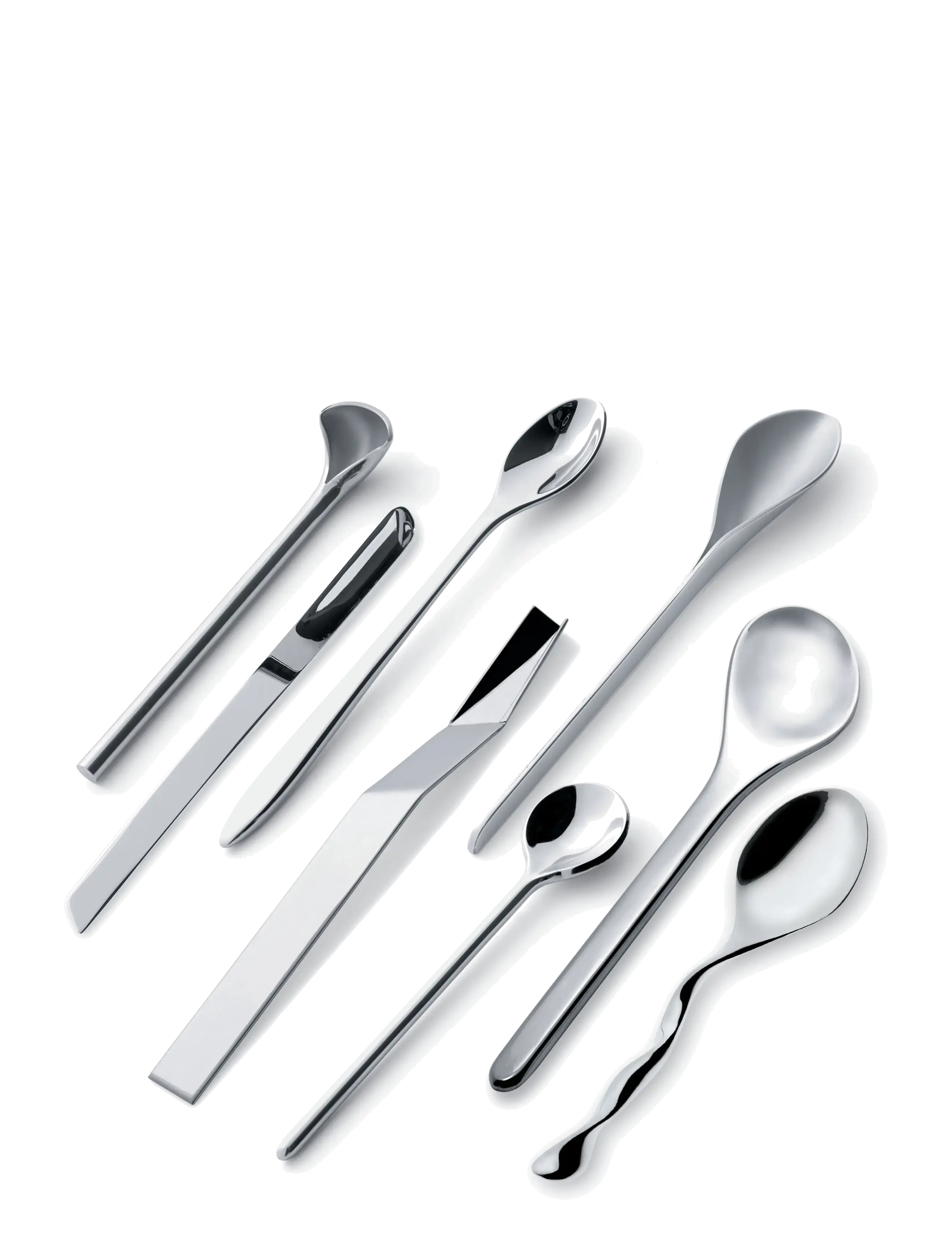Alessi Set Of 8 Coffee Spoons In 18/10 Stainless Steel, Mirror-Polished, Tea Ske & Coffee Ske, Sølv, Str: ONE SIZE