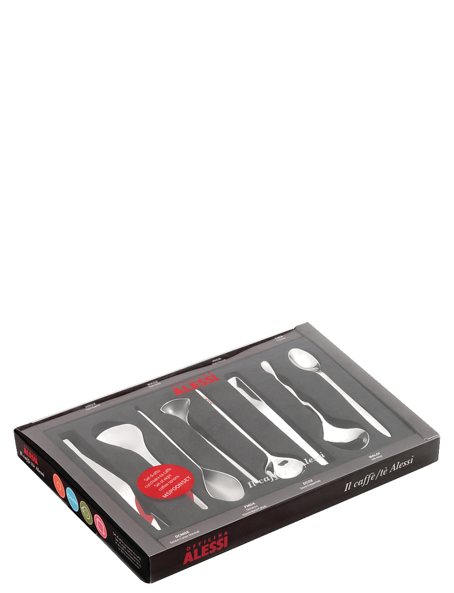 Alessi - Set of 8 coffee spoons in 18/10 stainless steel, mirror-polished - kaffee- & teelöffel - steel - 2