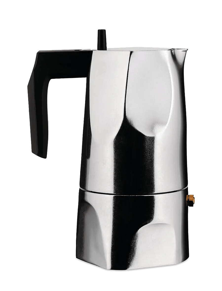 Alessi - Espresso maker in die-cast aluminum Handle and knob in thermoplastic, black 3 cups - moka-töpfe - black - 2